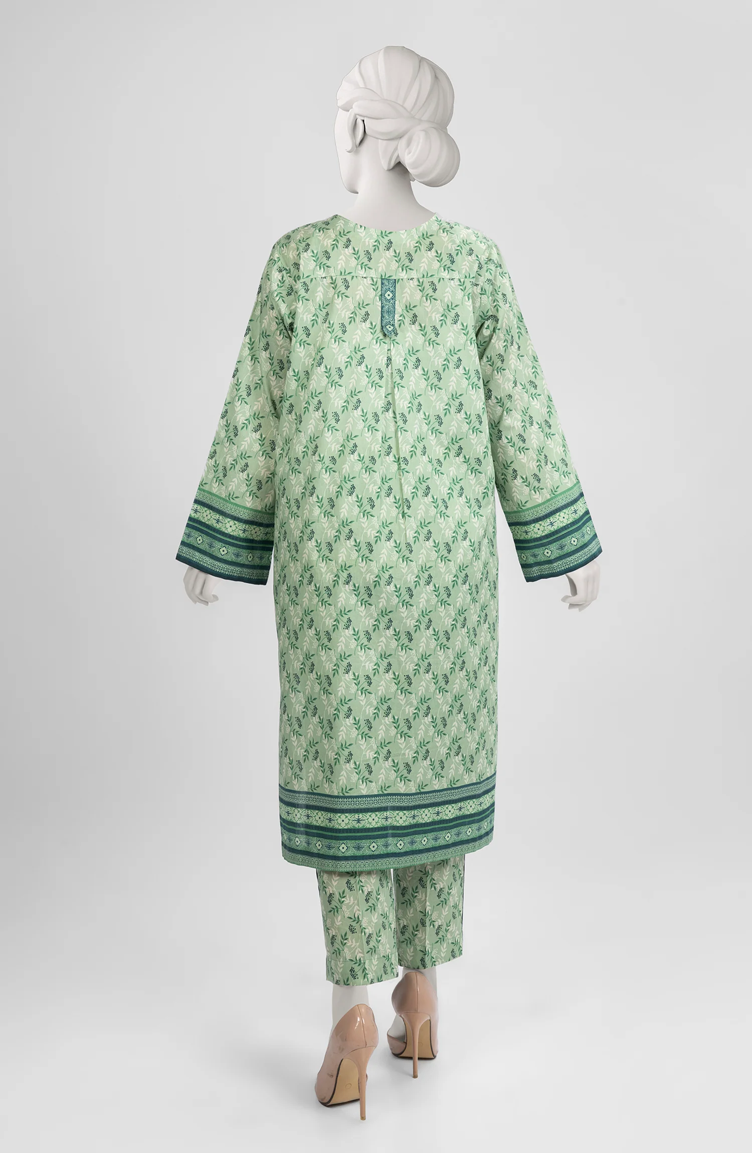 JASHAN E AZADI WOMEN 2PC STITCHED KURTI GREEN - Image 2