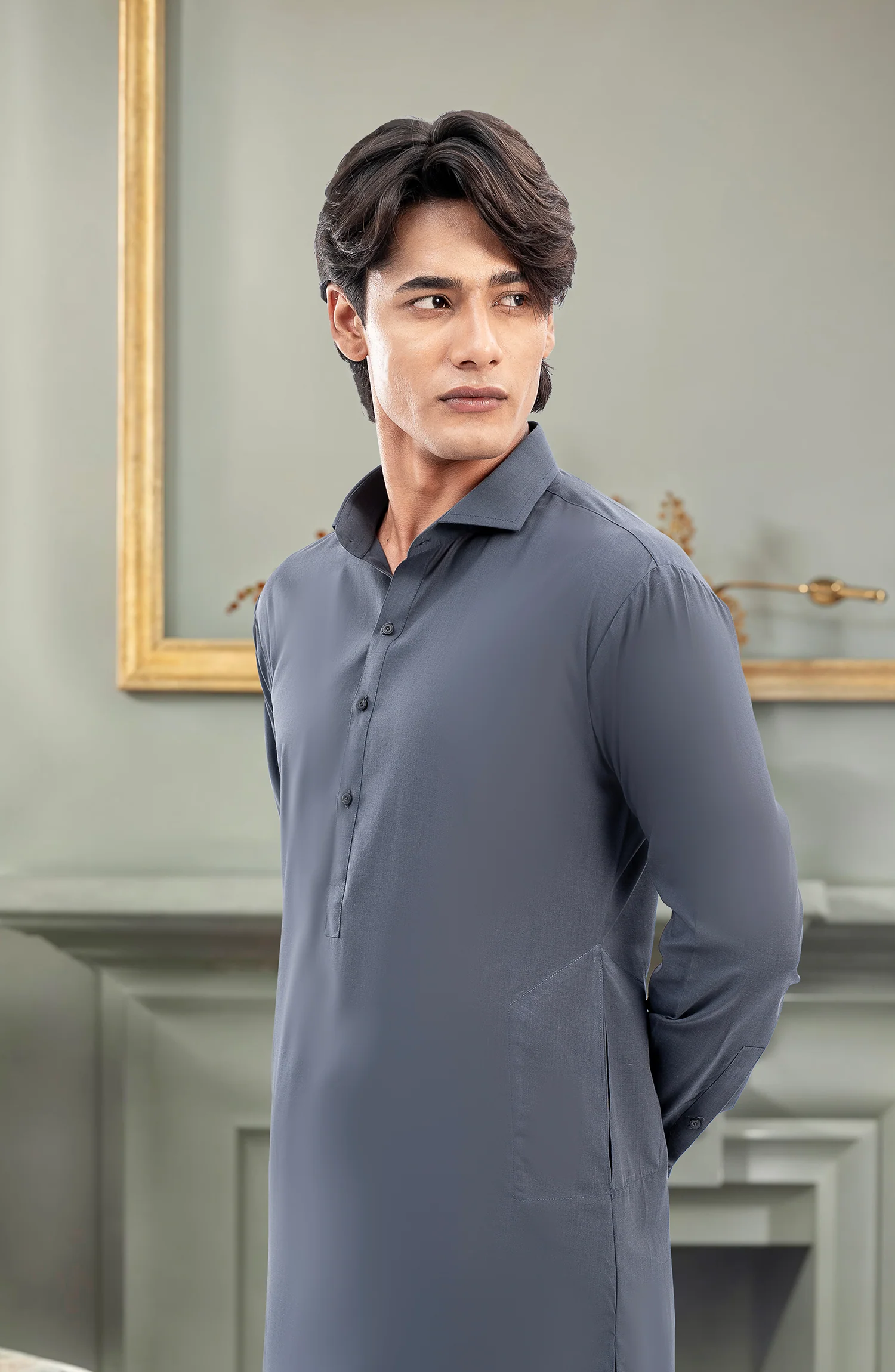 JET-GREY KAMEEZ SHALWAR - Image 2