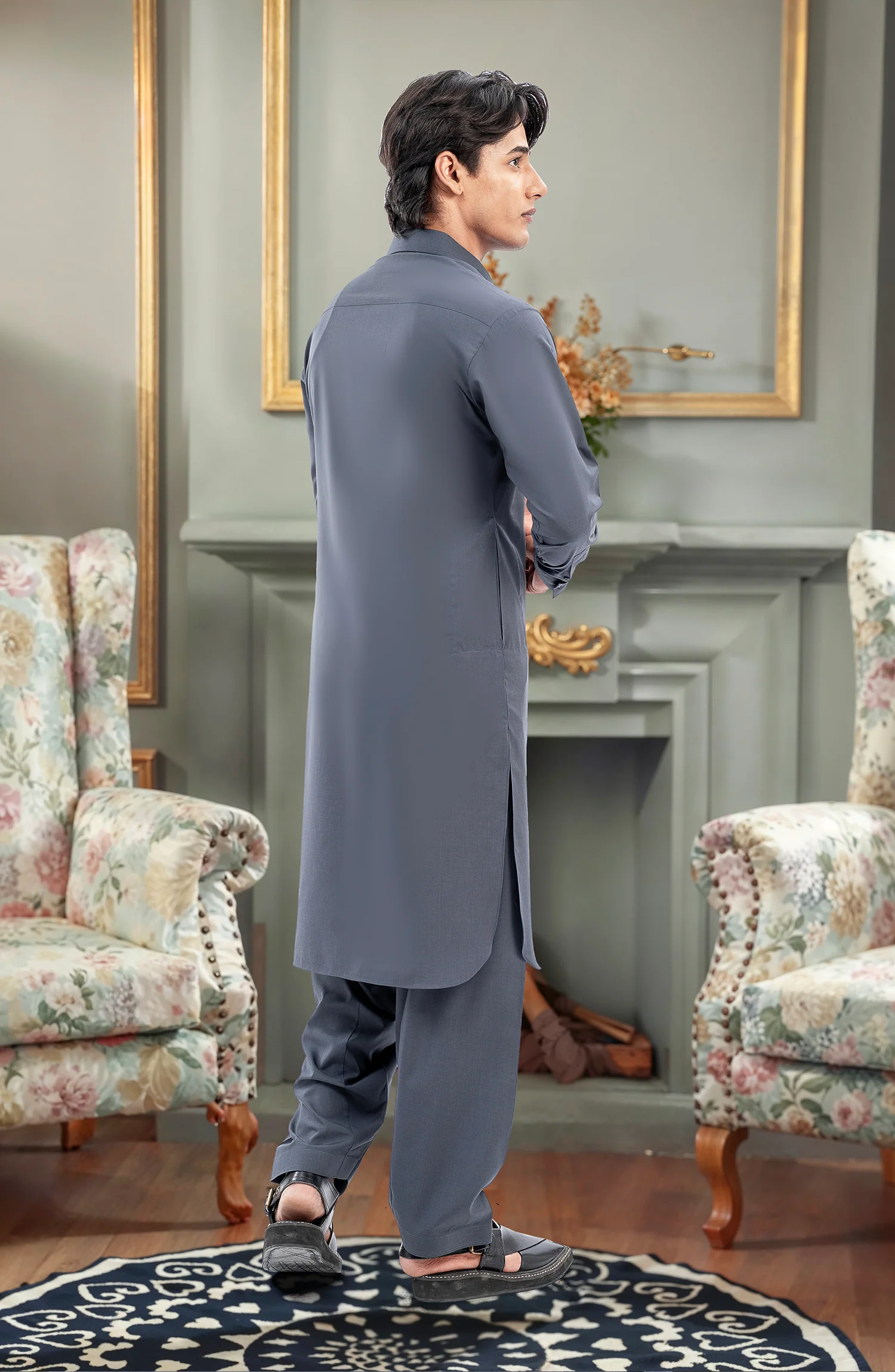 JET-GREY KAMEEZ SHALWAR - Image 6