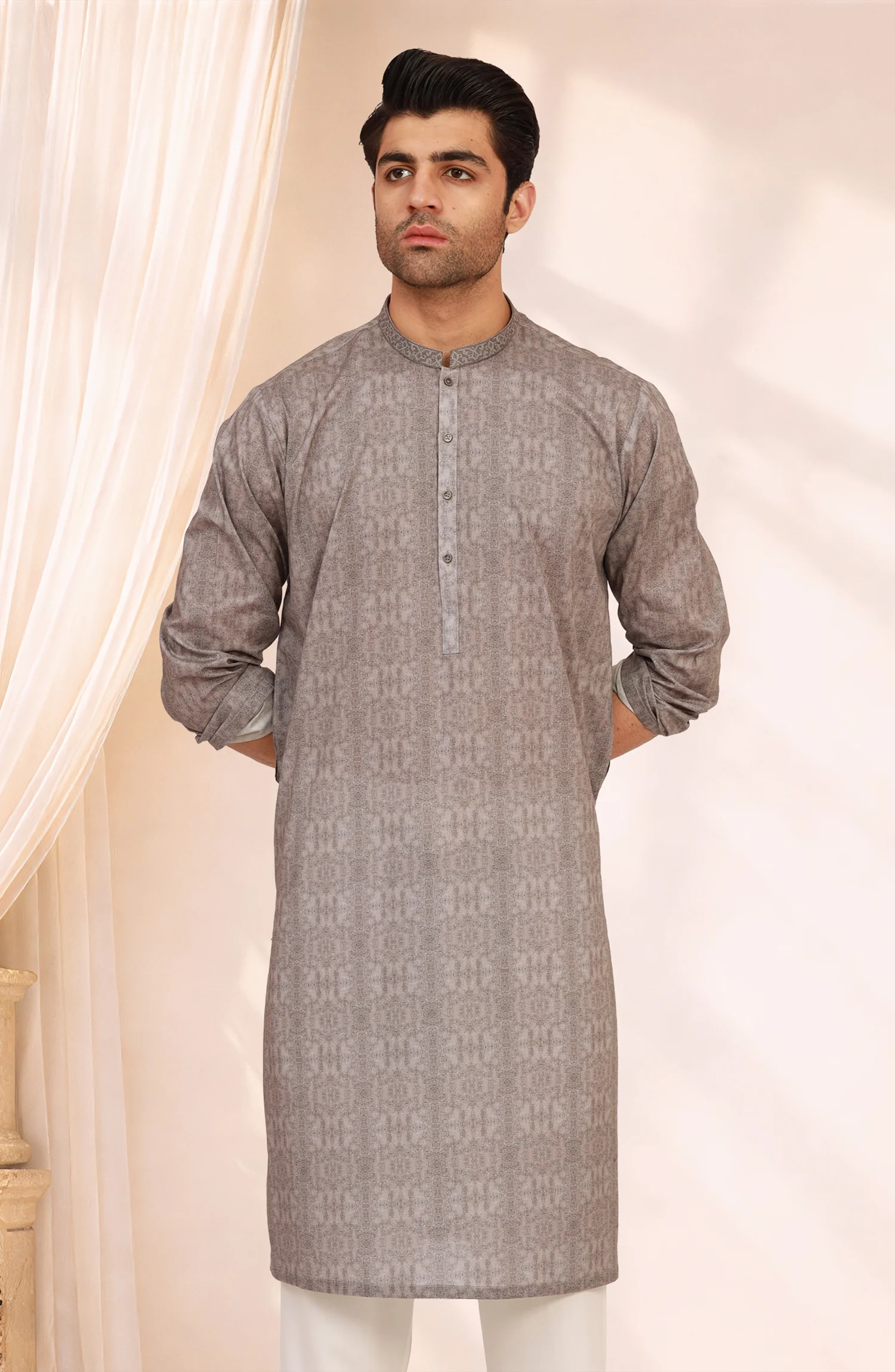 LATTE 100% COTTON PRINTED KURTA - Image 3