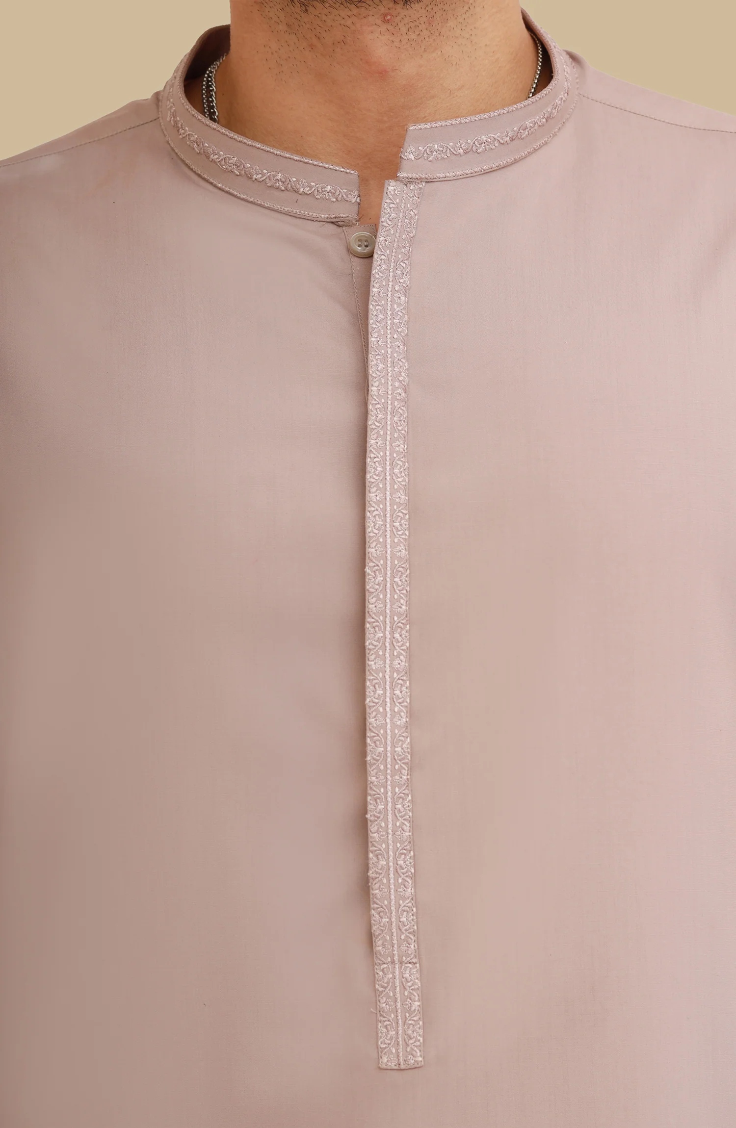 LATTE BLENDED EMBROIDERED KAMEEZ SHALWAR - Image 4