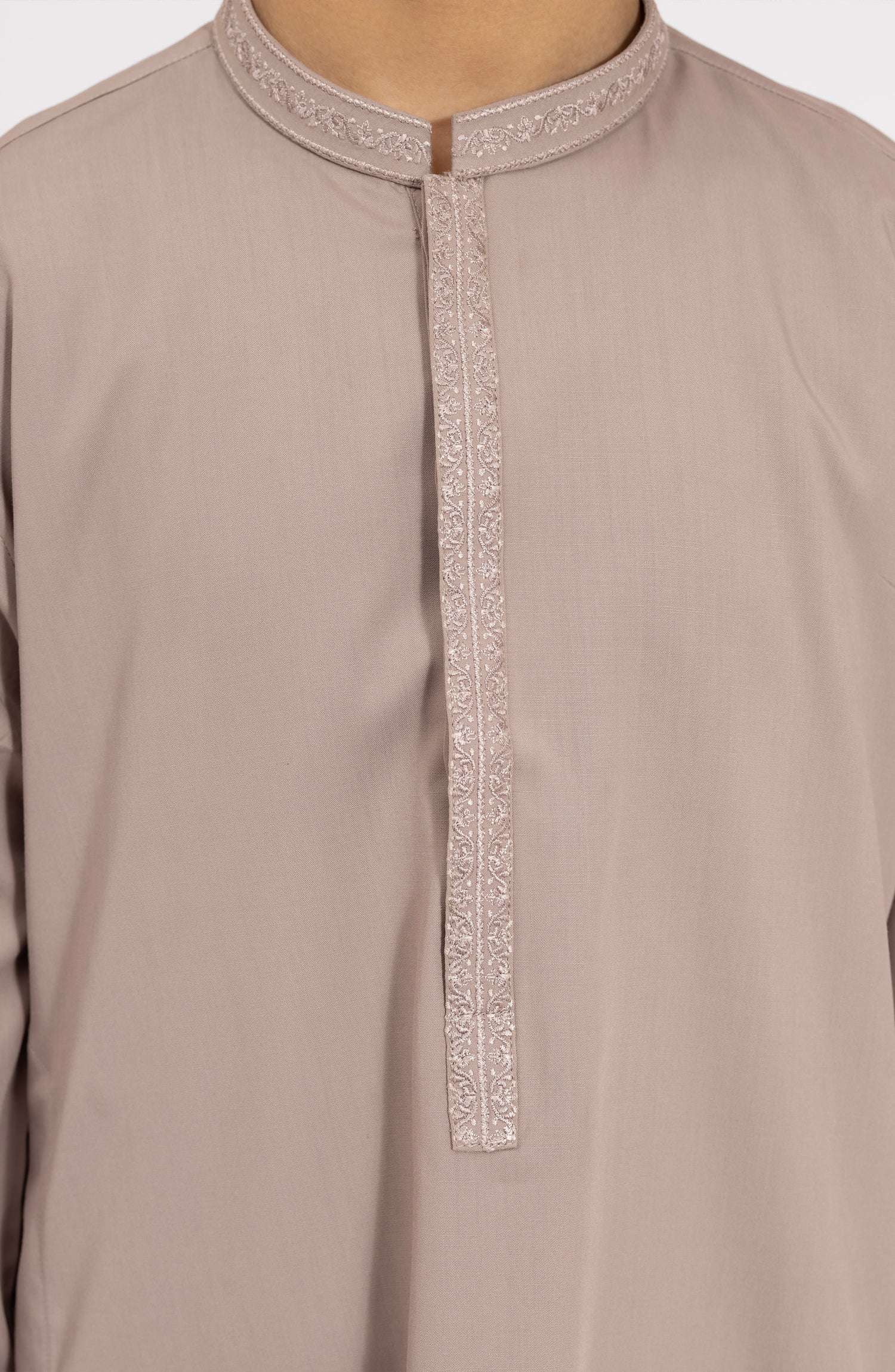 LATTE EMBROIDERED BLENDED KAMEEZ SHALWAR - Image 3