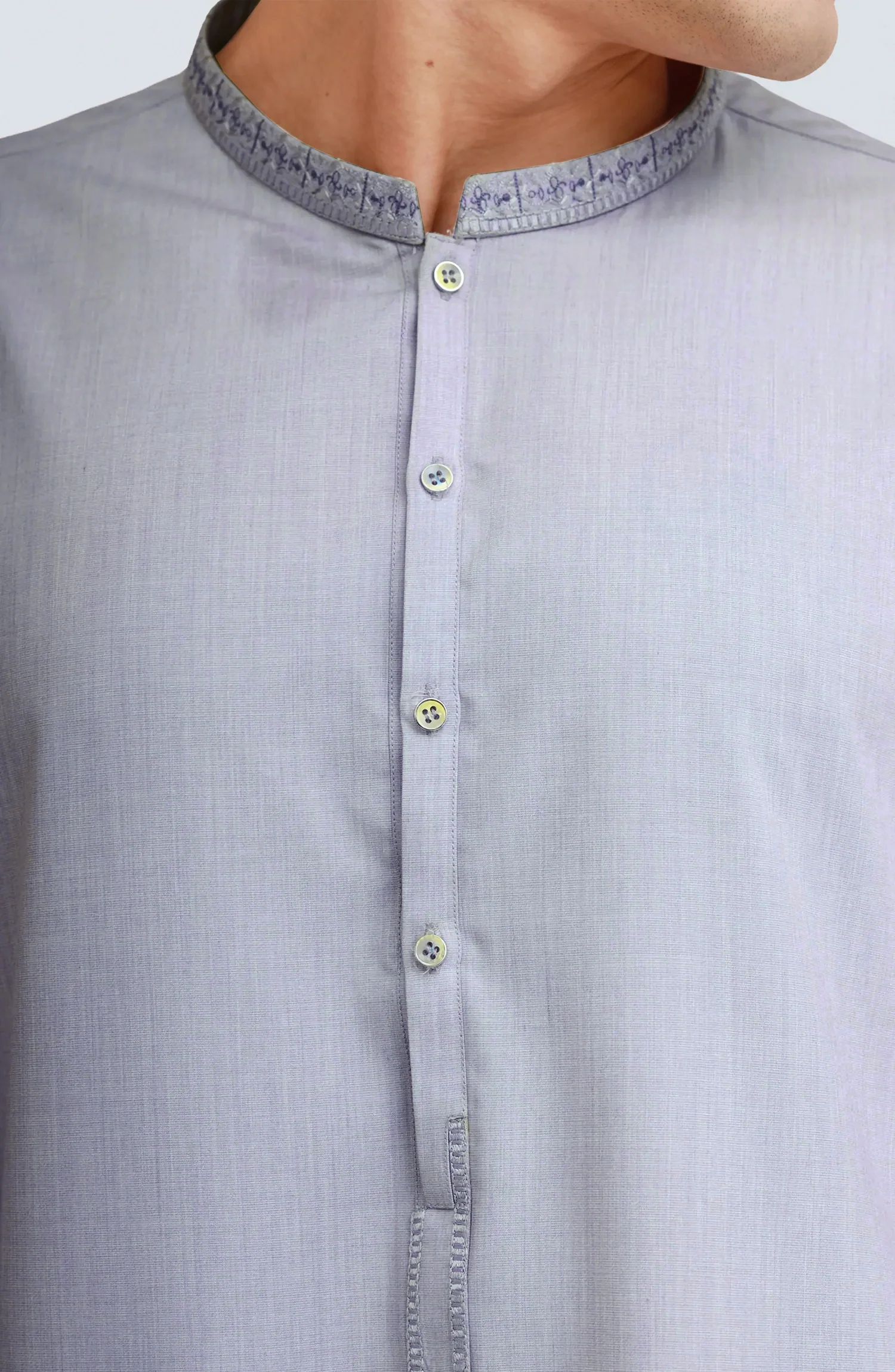 LAVENDER BLENDED EMBROIDERED KAMEEZ SHALWAR - Image 7