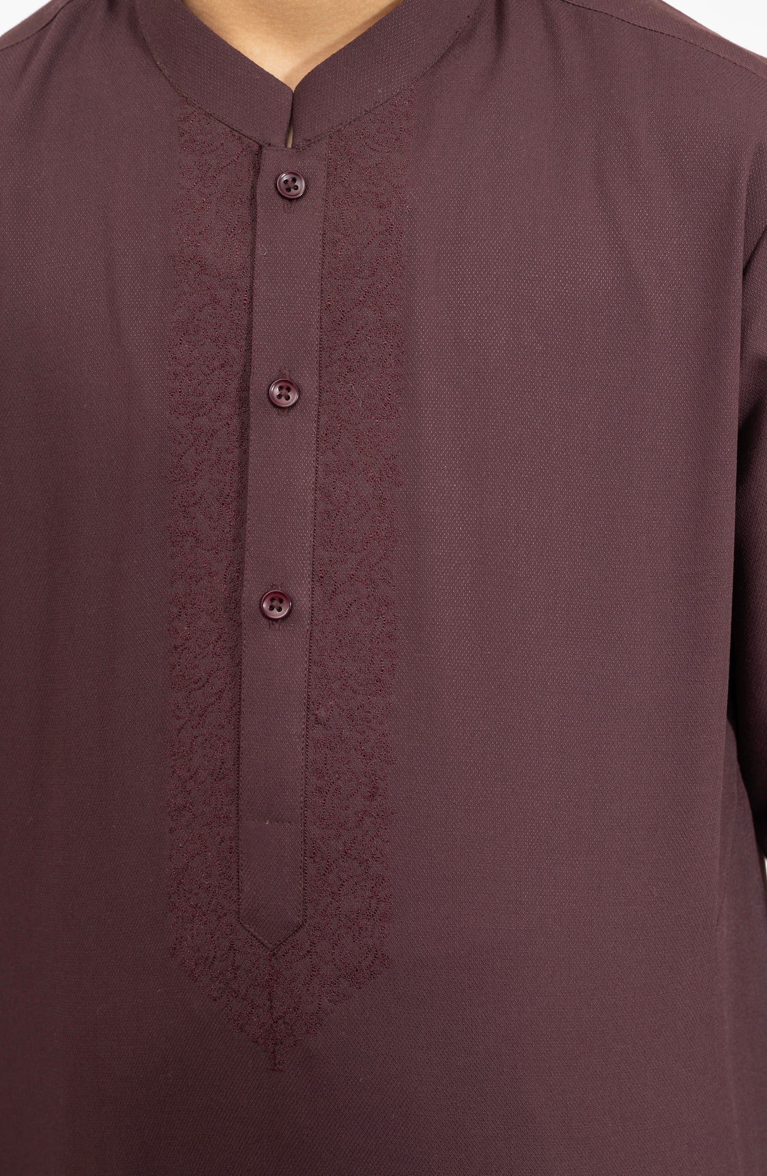 LIGHT-BURGUNDY BLENDED EMBROIDERED KAMEEZ SHALWAR - Image 2
