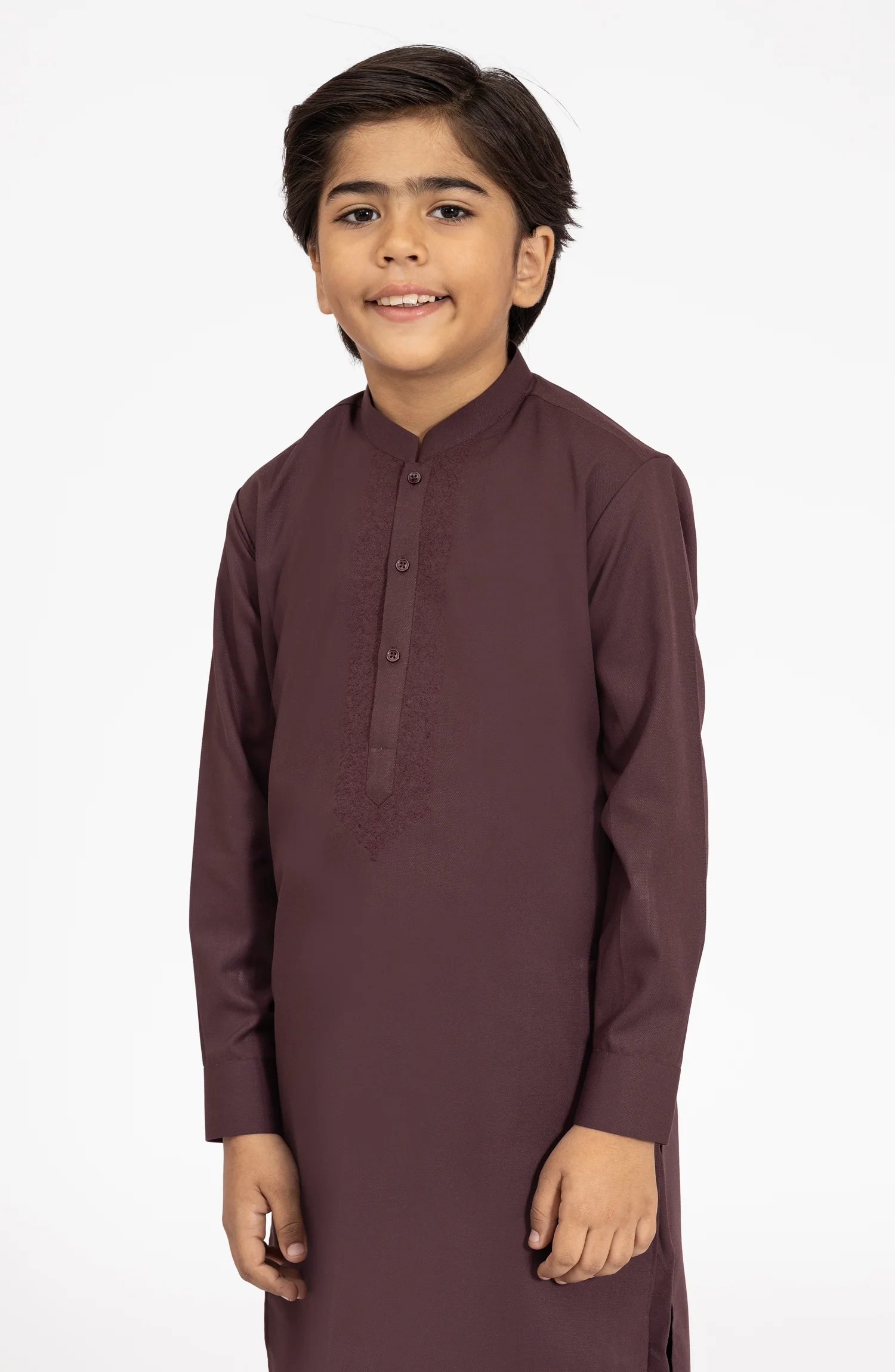 LIGHT-BURGUNDY BLENDED EMBROIDERED KAMEEZ SHALWAR - Image 3