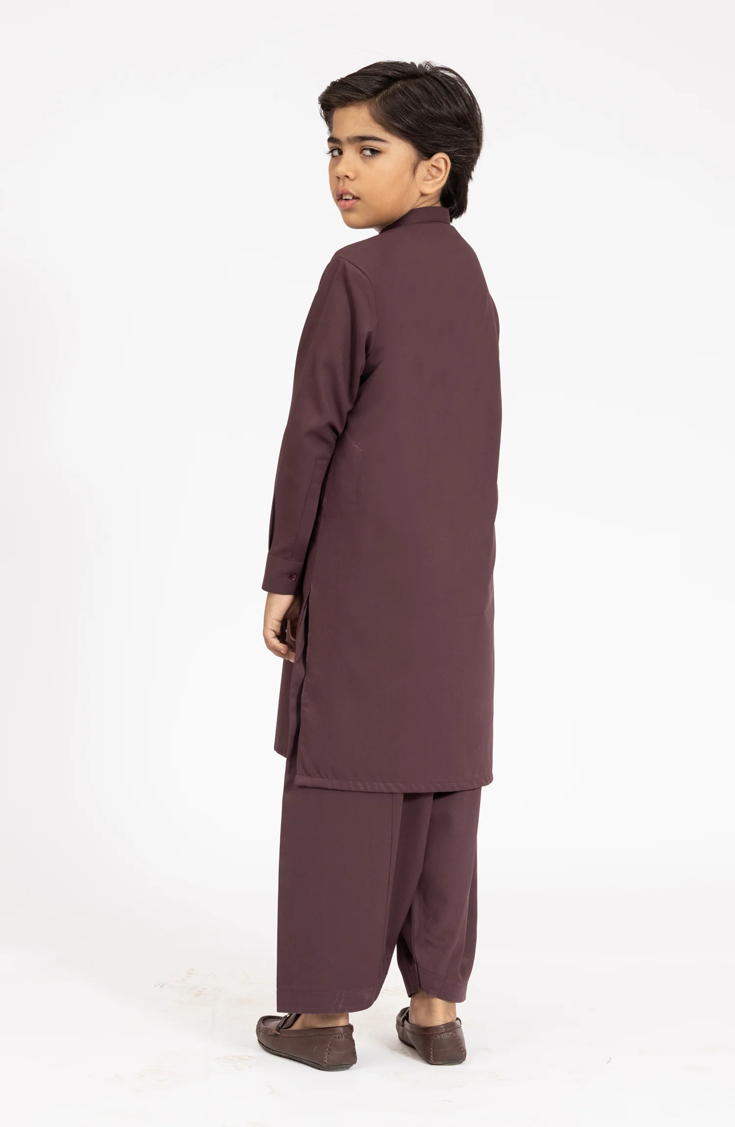 LIGHT-BURGUNDY BLENDED EMBROIDERED KAMEEZ SHALWAR - Image 7