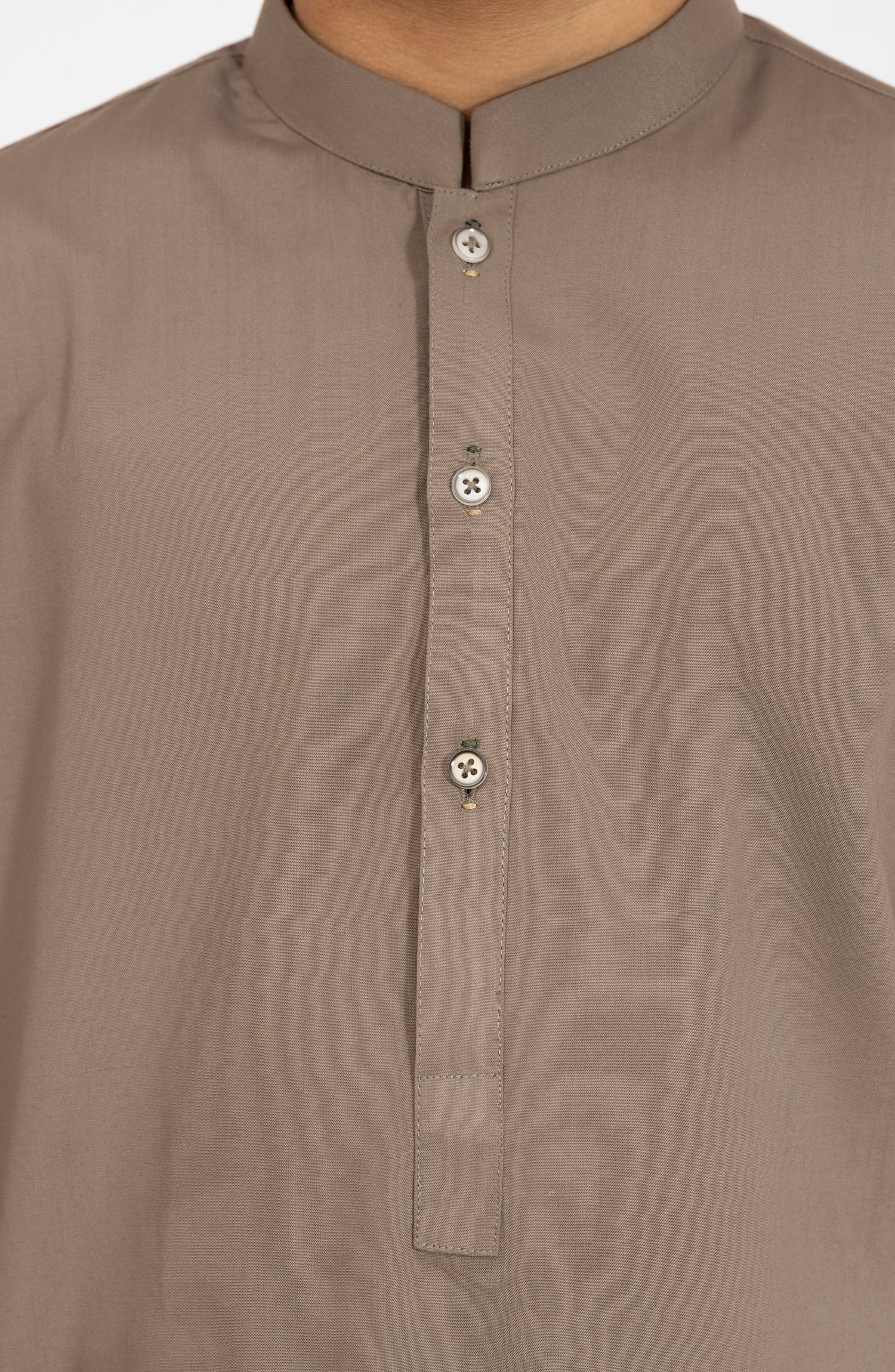 LIGHT-OLIVE BLENDED KURTA PYJAMA - Image 2
