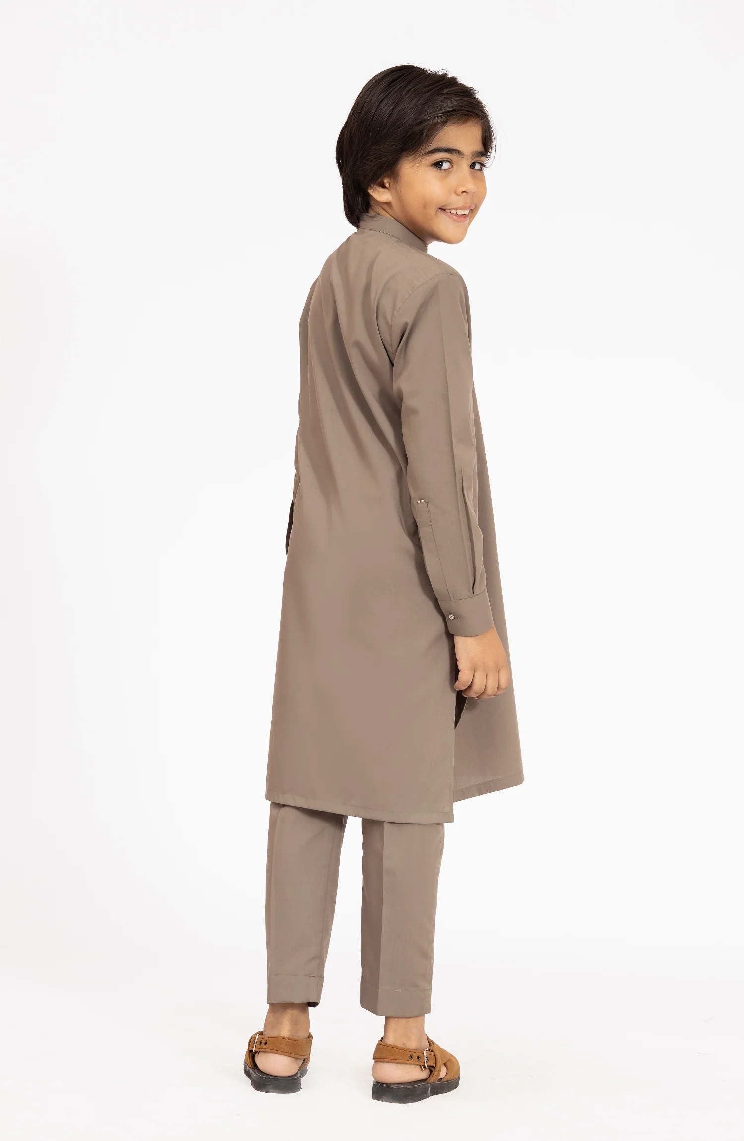 LIGHT-OLIVE BLENDED KURTA PYJAMA - Image 5