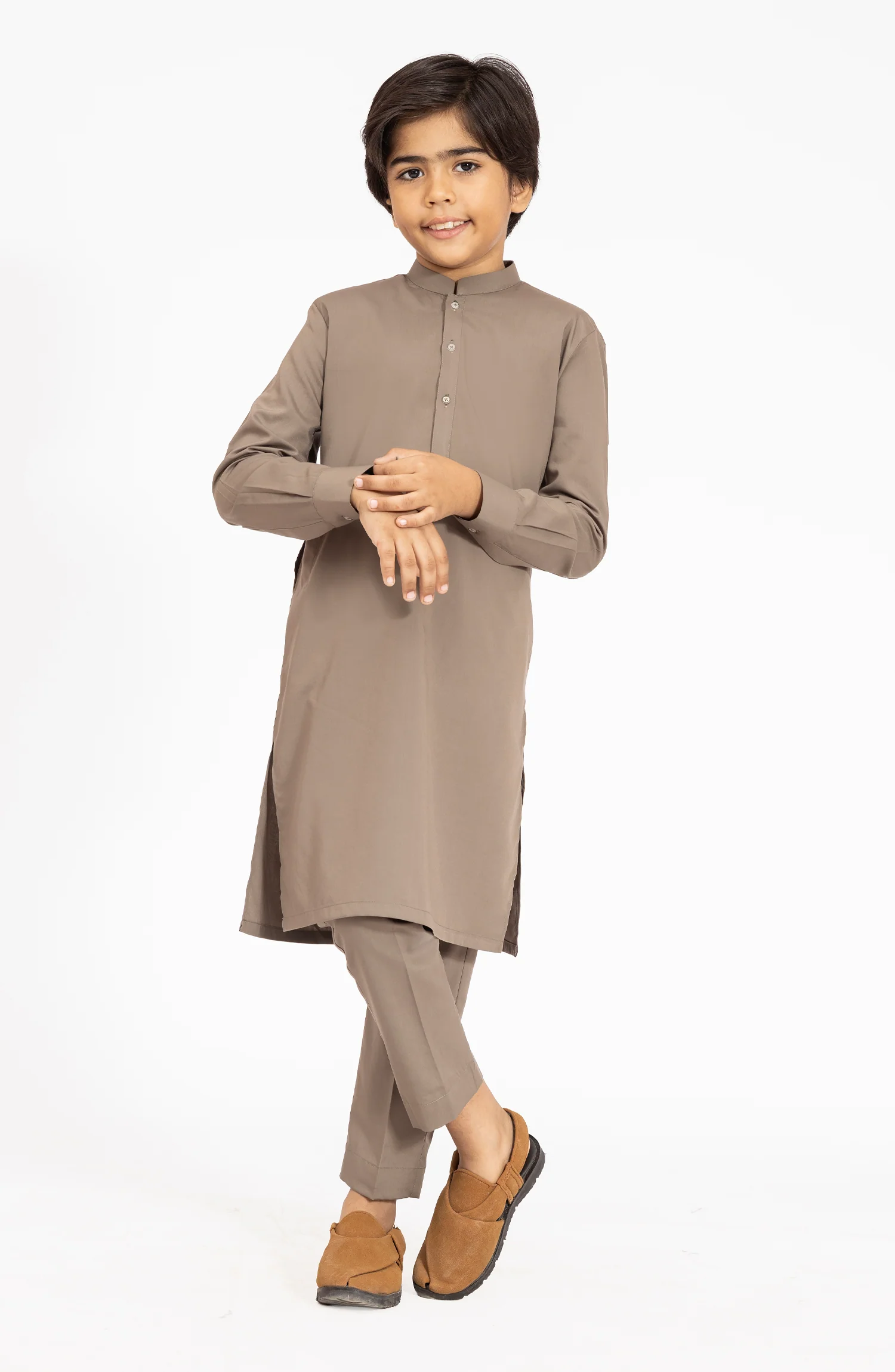LIGHT-OLIVE BLENDED KURTA PYJAMA - Image 6