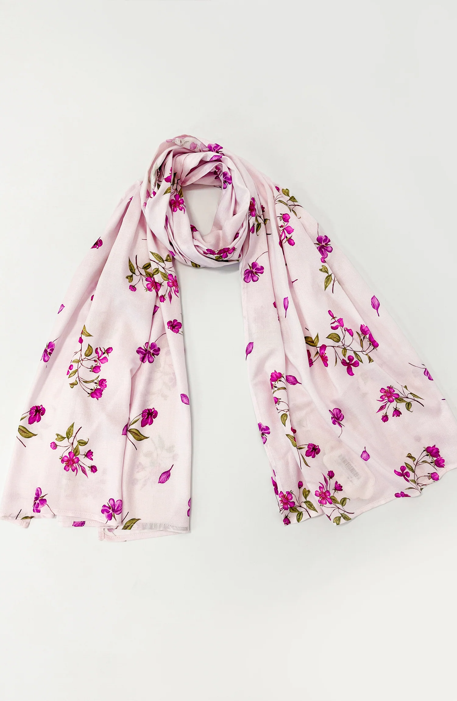 LIGHT-PINK PRINTED VISCOSE STOLE - Image 2