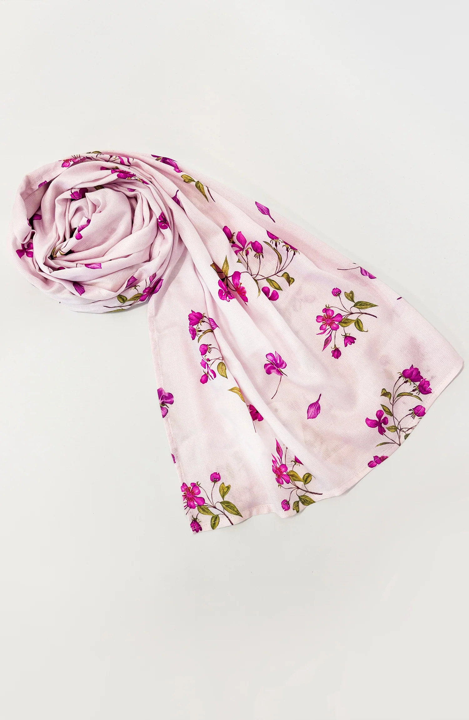 LIGHT-PINK PRINTED VISCOSE STOLE - Image 3