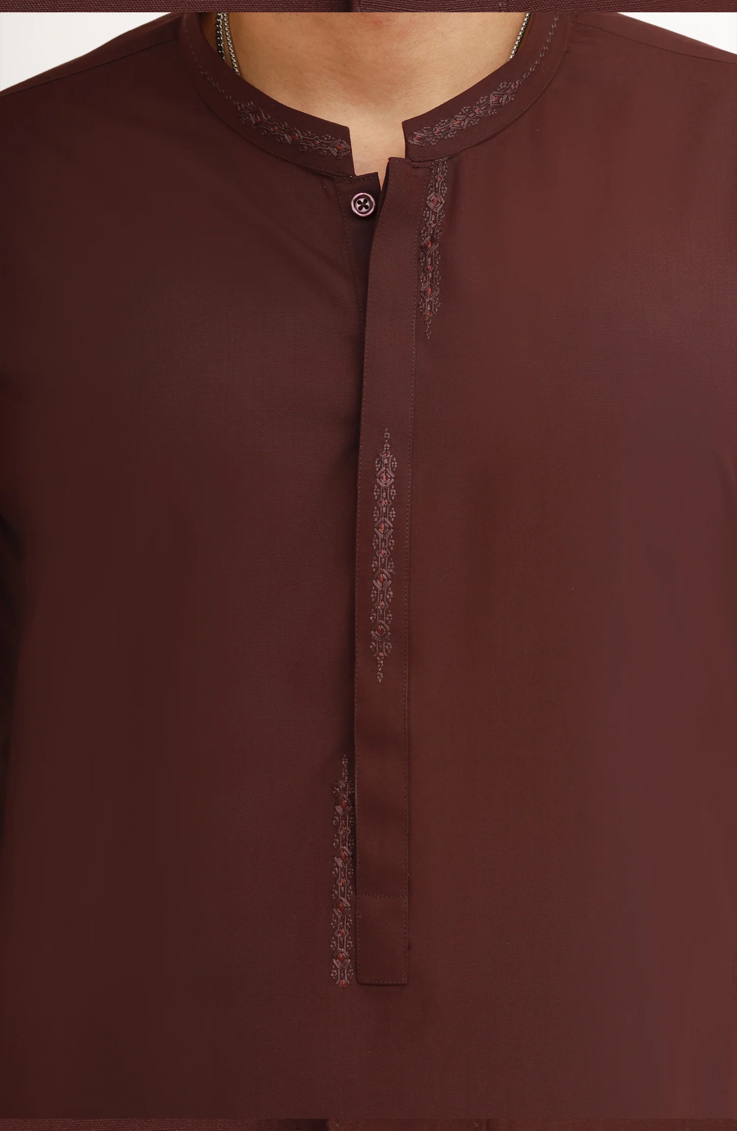 MAROON BLENDED EMBROIDERED KAMEEZ SHALWAR - Image 6