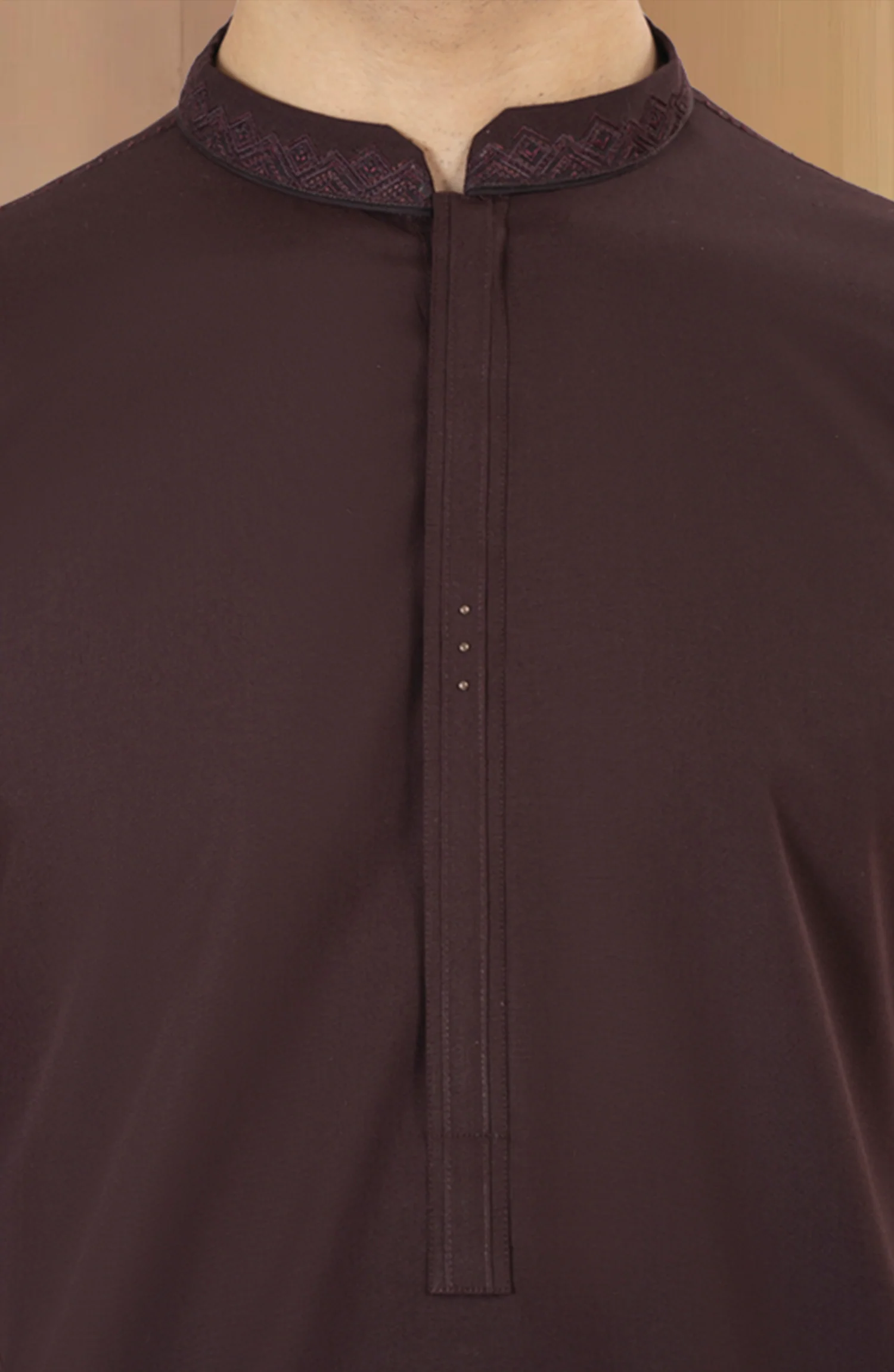 MAROON BLENDED EMBROIDERED KAMEEZ SHALWAR - Image 5
