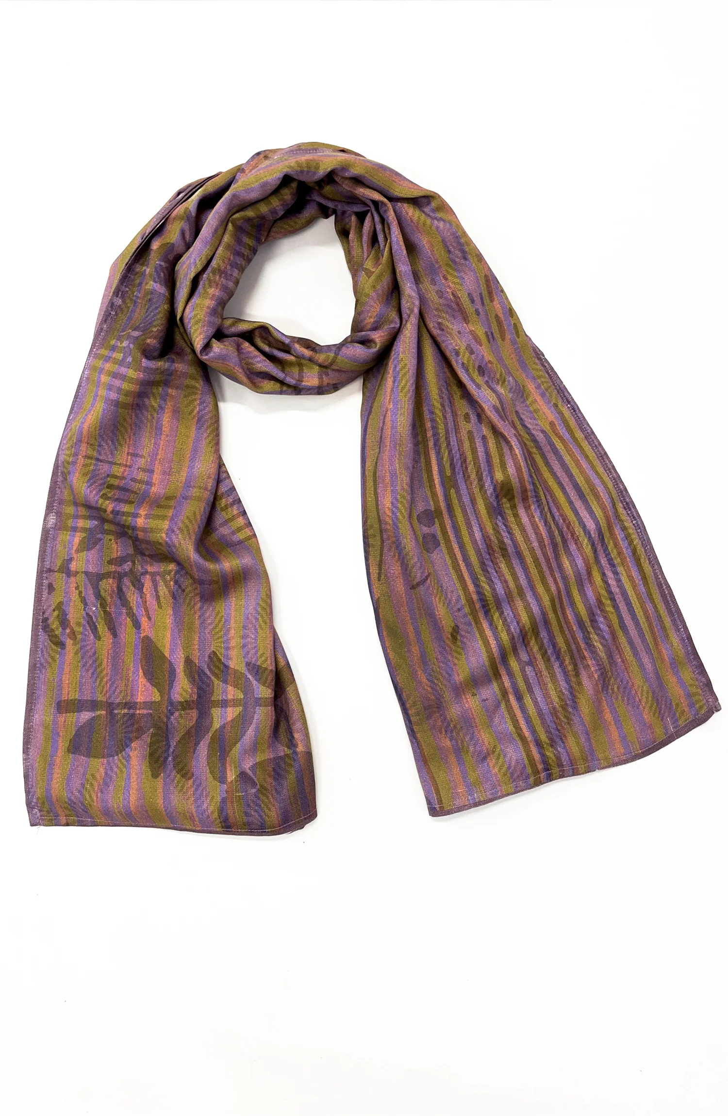 MAUVE PRINTED VISCOSE STOLE - Image 2