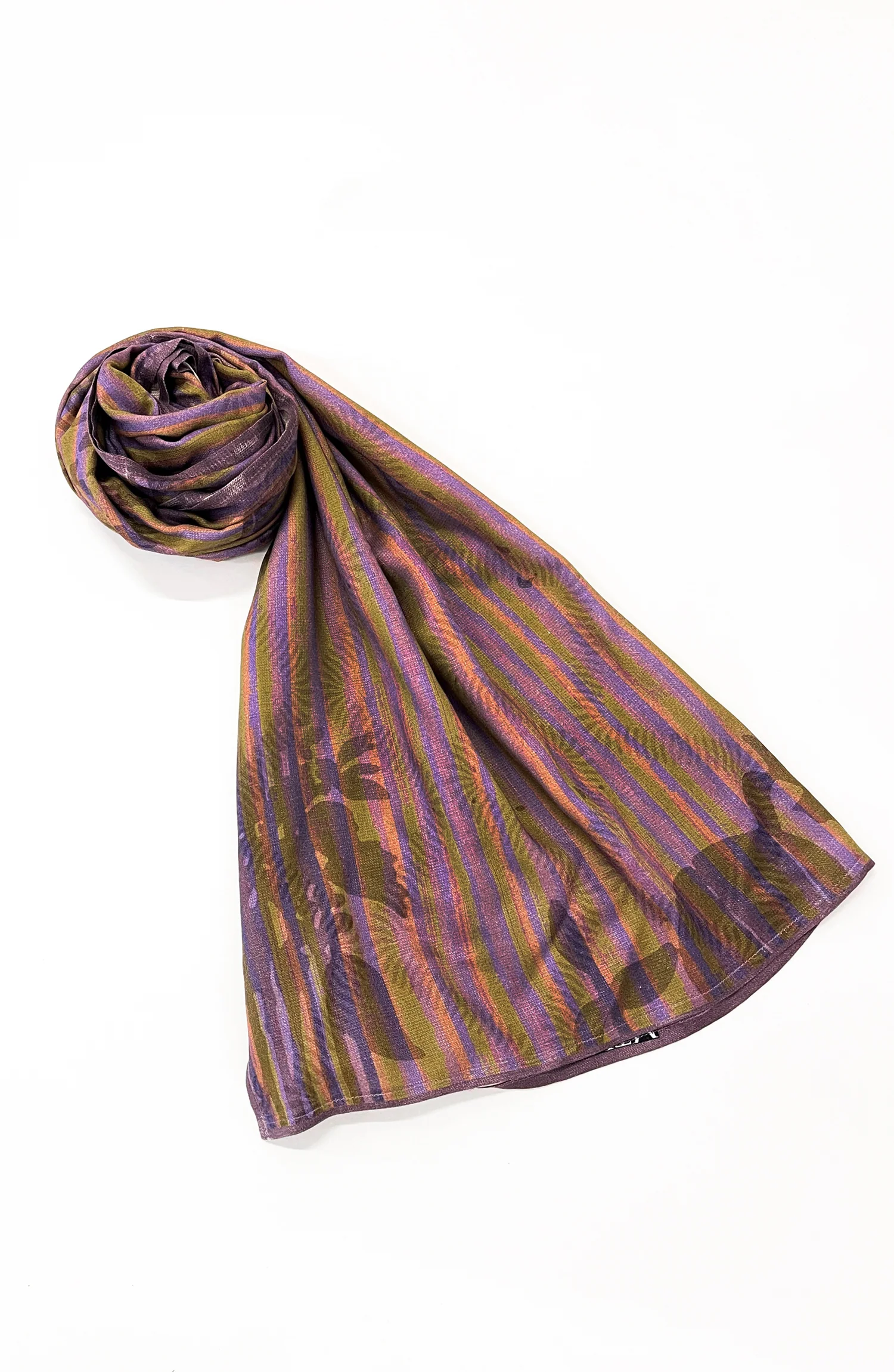 MAUVE PRINTED VISCOSE STOLE - Image 3