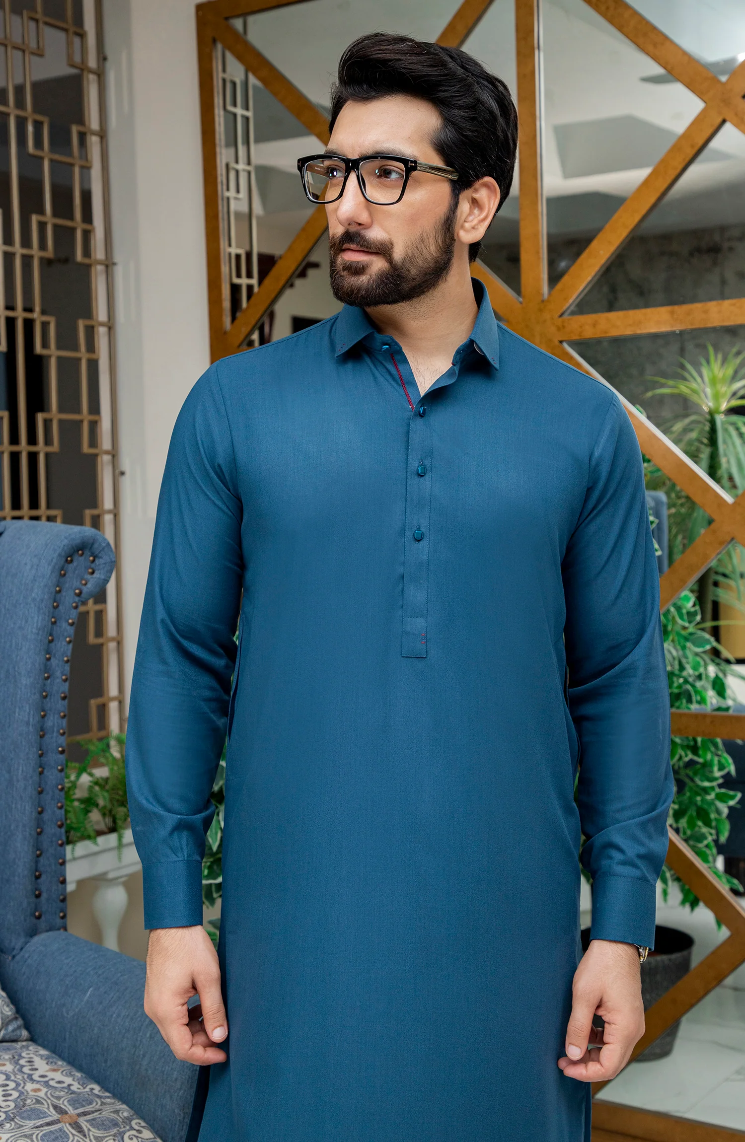 MEN CASUAL KAMEEZ SHALWAR SEE GREEN