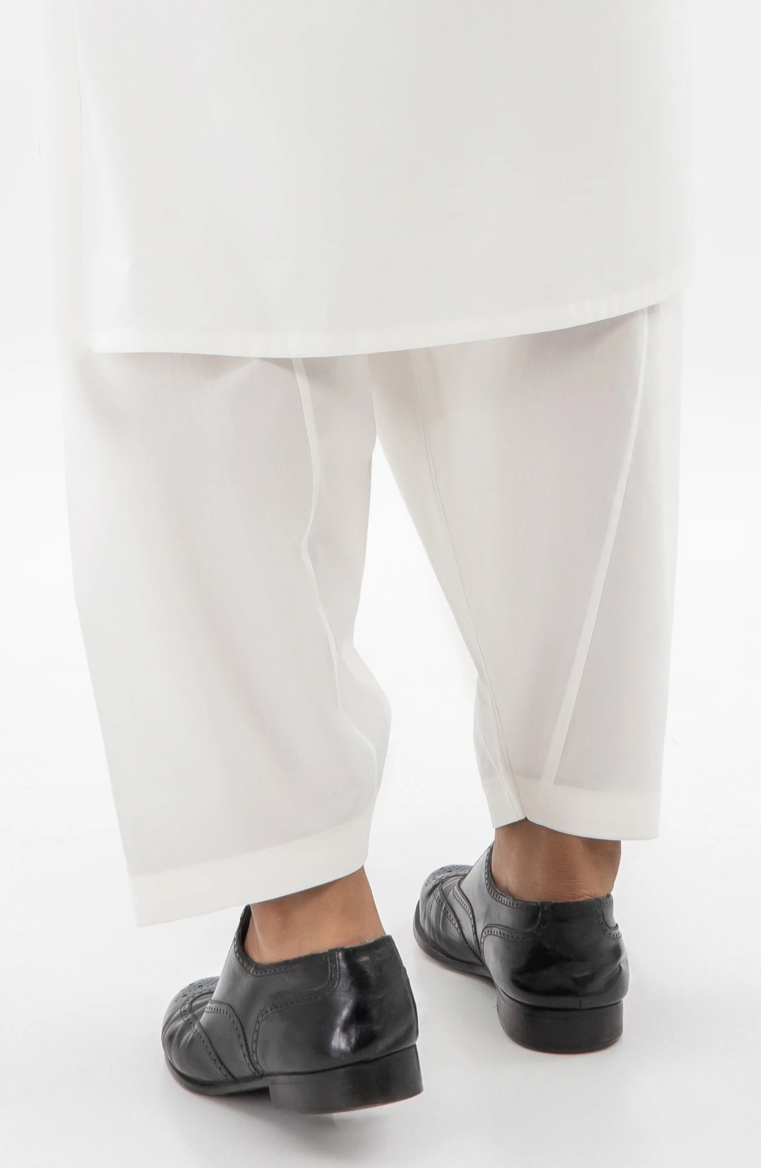 MEN COTTON SILK SHALWAR OFF WHITE - Image 2