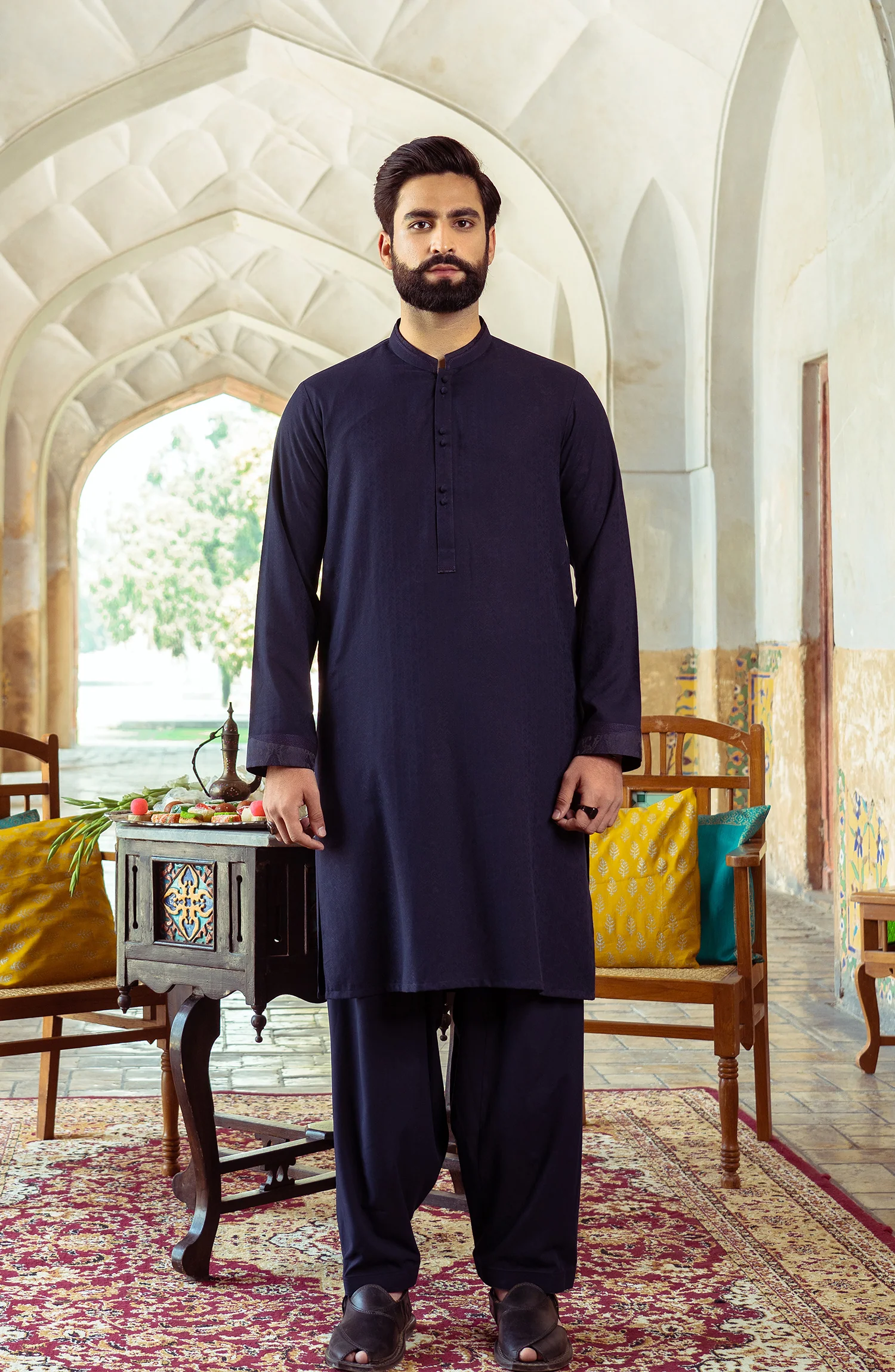 MEN FORMAL KAMEEZ SHALWAR BLUE - Image 2