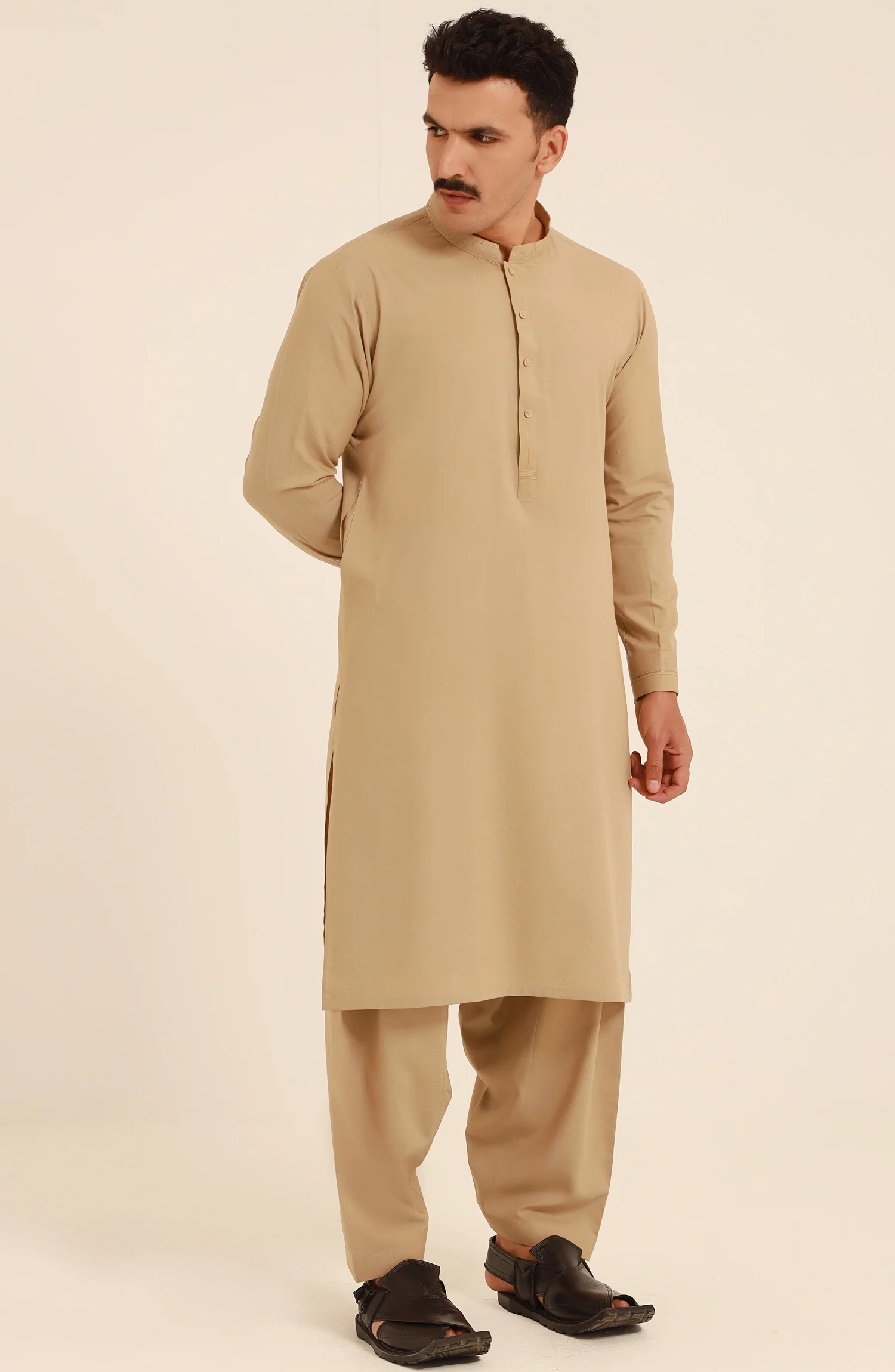 MEN KAMEEZ SHALWAR BEIGE - Image 4