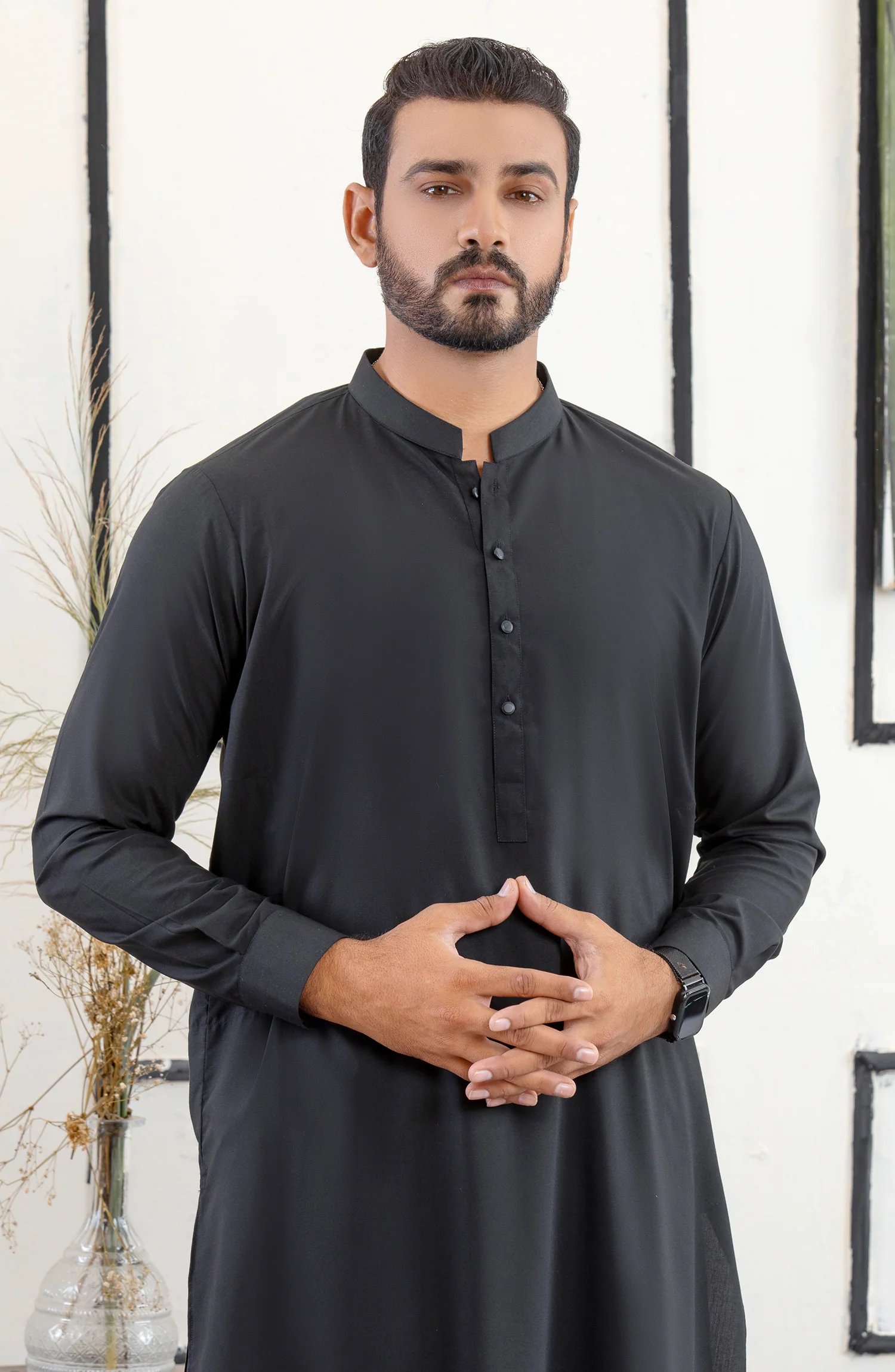 MEN KAMEEZ SHALWAR BLACK - Image 3