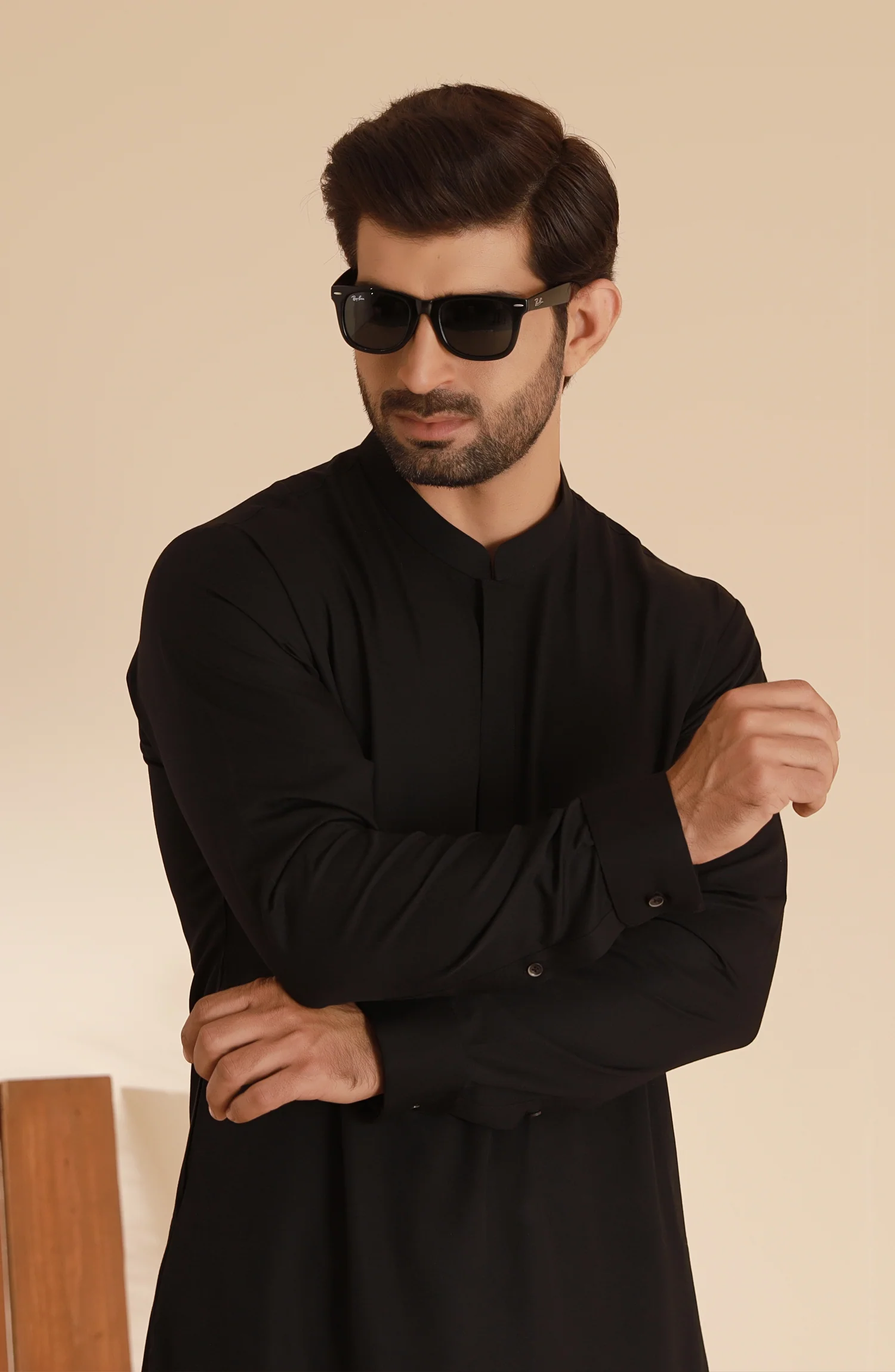 MEN KAMEEZ SHALWAR BLACK - Image 2