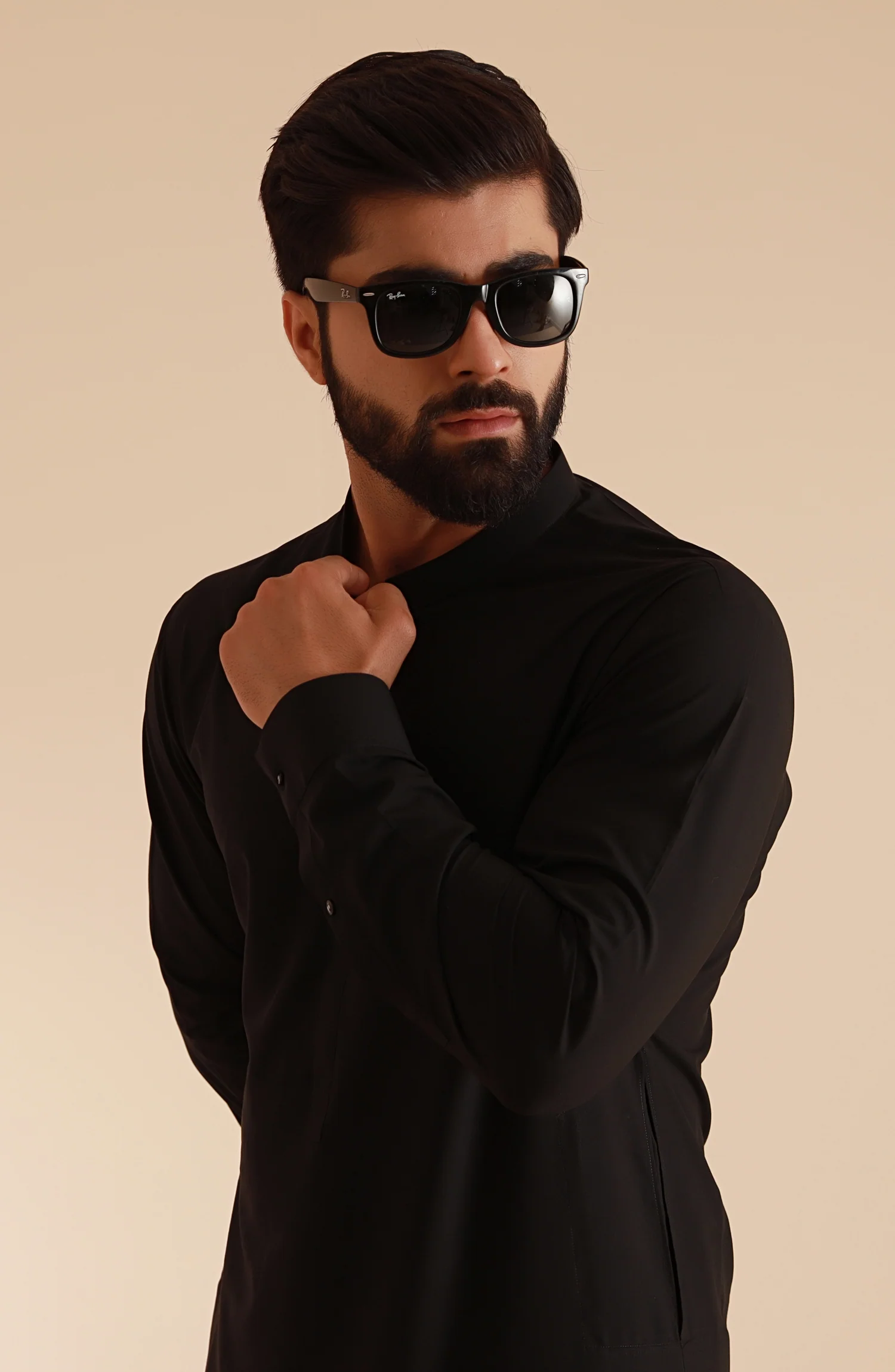 MEN KAMEEZ SHALWAR BLACK - Image 4
