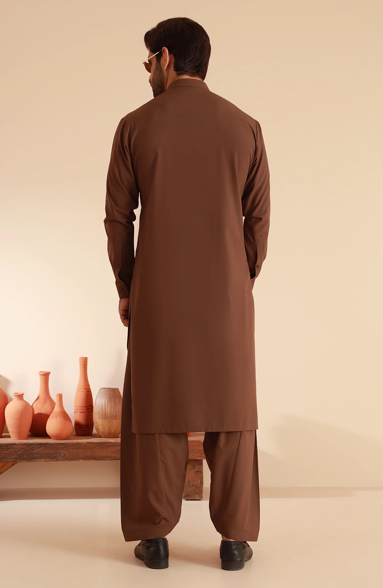 MEN KAMEEZ SHALWAR CHOCOLATE - Image 4