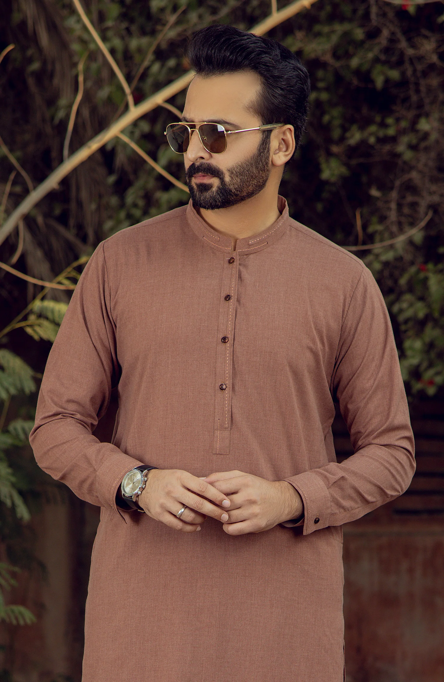 MEN KAMEEZ SHALWAR LIGHT MAROON - Image 3