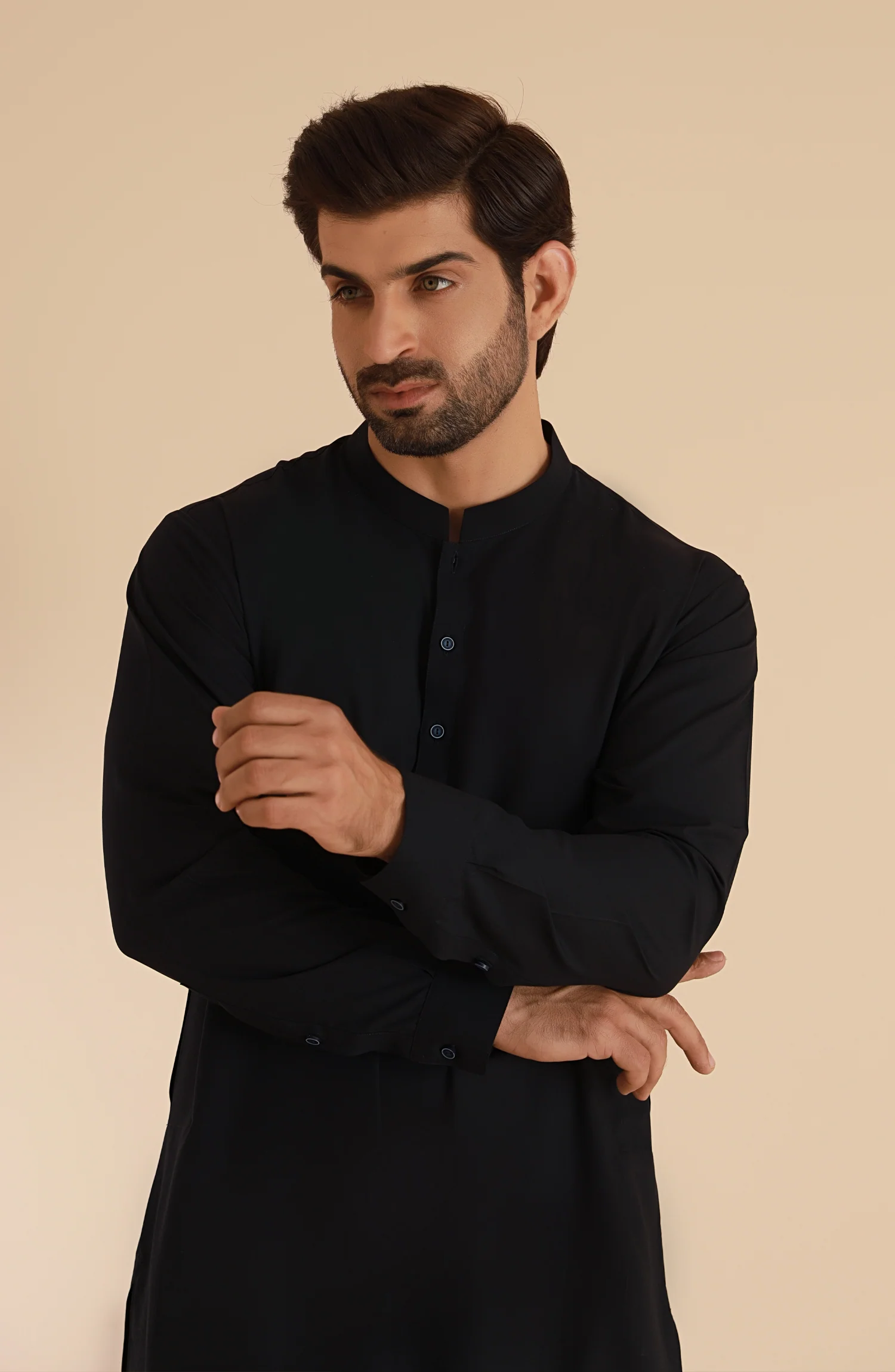 MEN KAMEEZ SHALWAR NAVY BLUE - Image 4