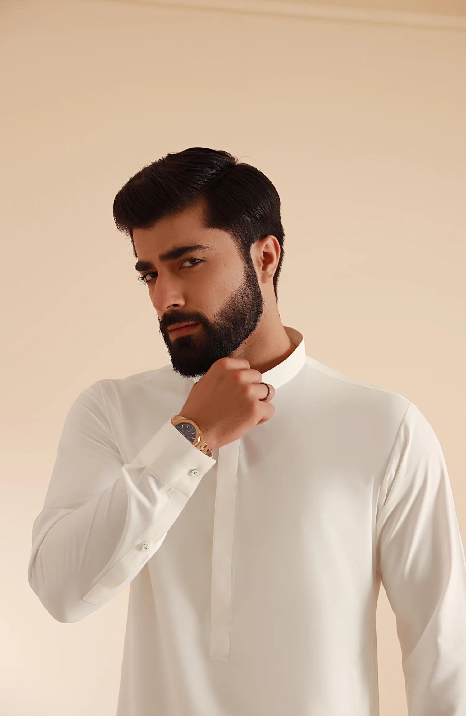 MEN KAMEEZ SHALWAR OFF WHITE - Image 2