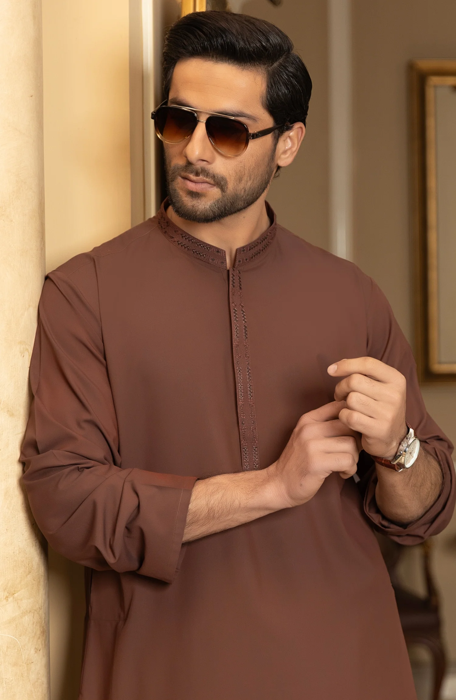 MEN KAMEEZ SHALWAR REDISH - Image 2