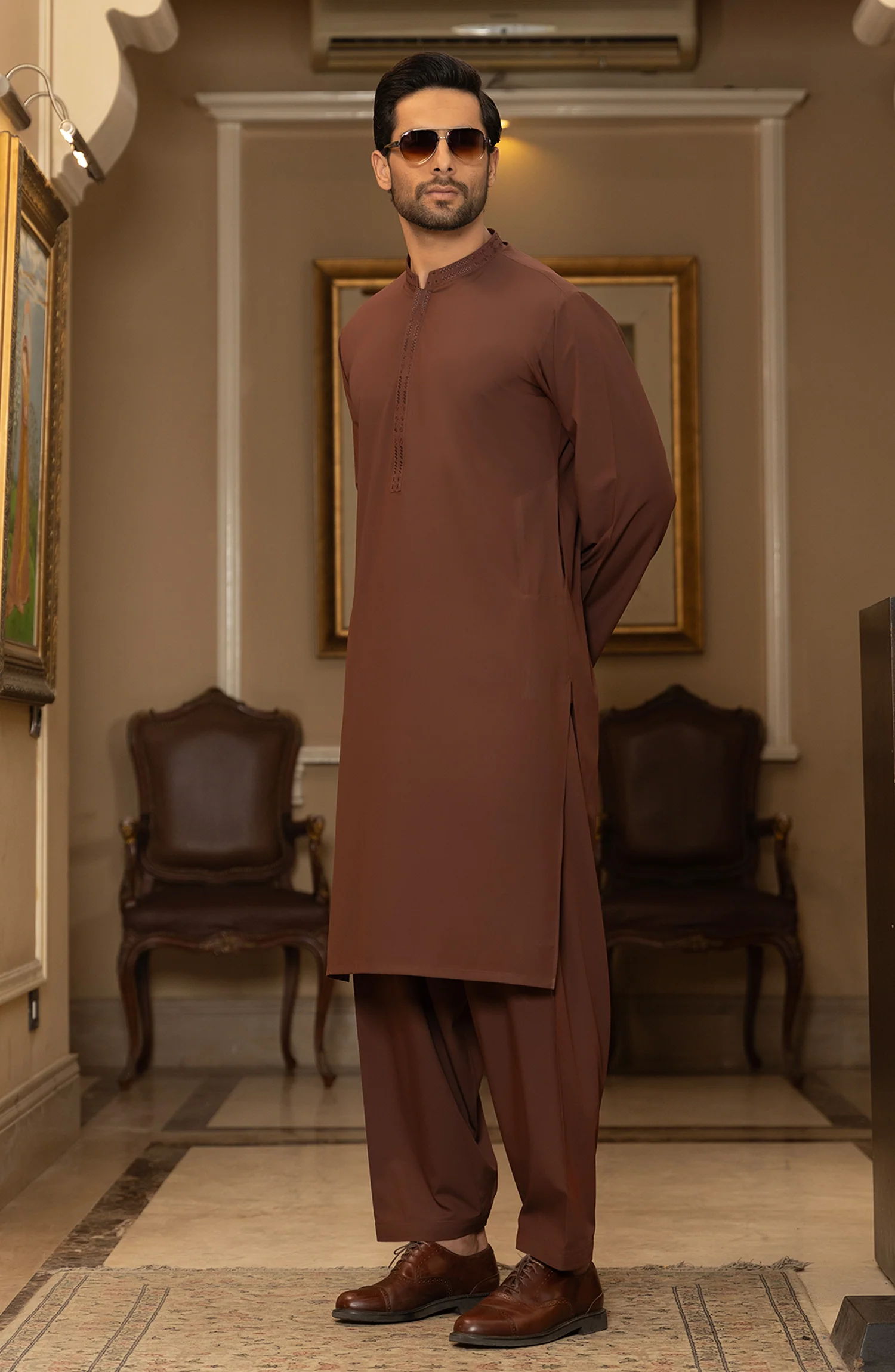 MEN KAMEEZ SHALWAR REDISH - Image 3