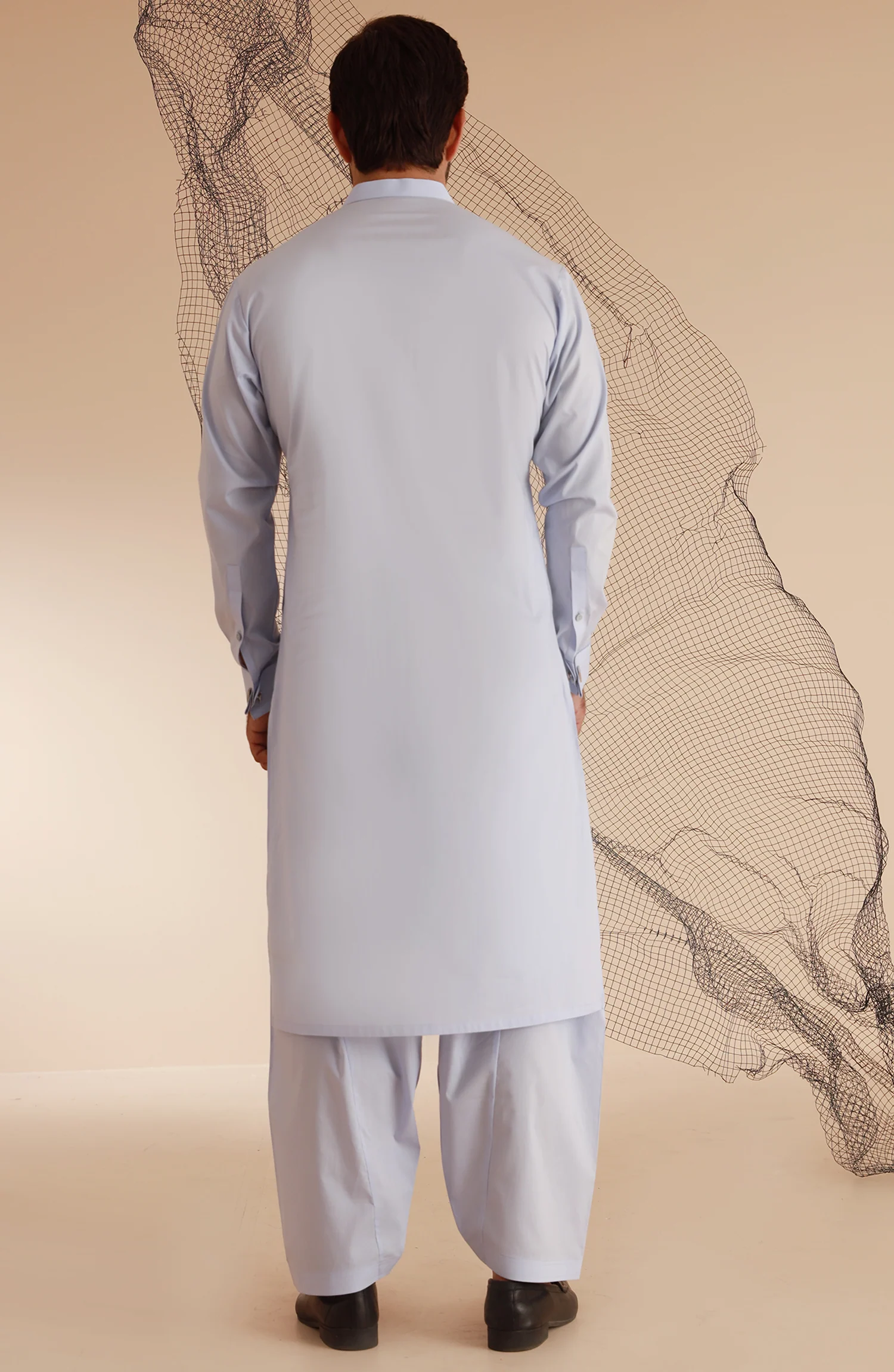 MEN KAMEEZ SHALWAR SKY BLUE - Image 4