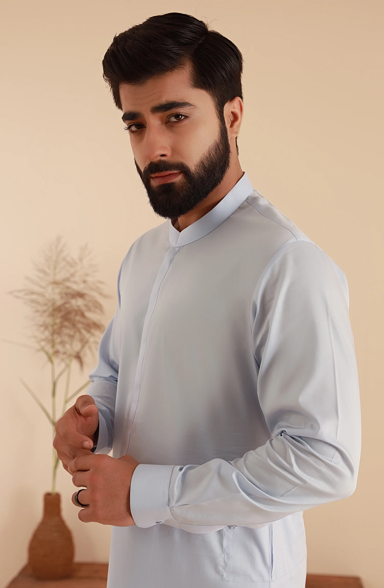 MEN KAMEEZ SHALWAR SKY BLUE - Image 2