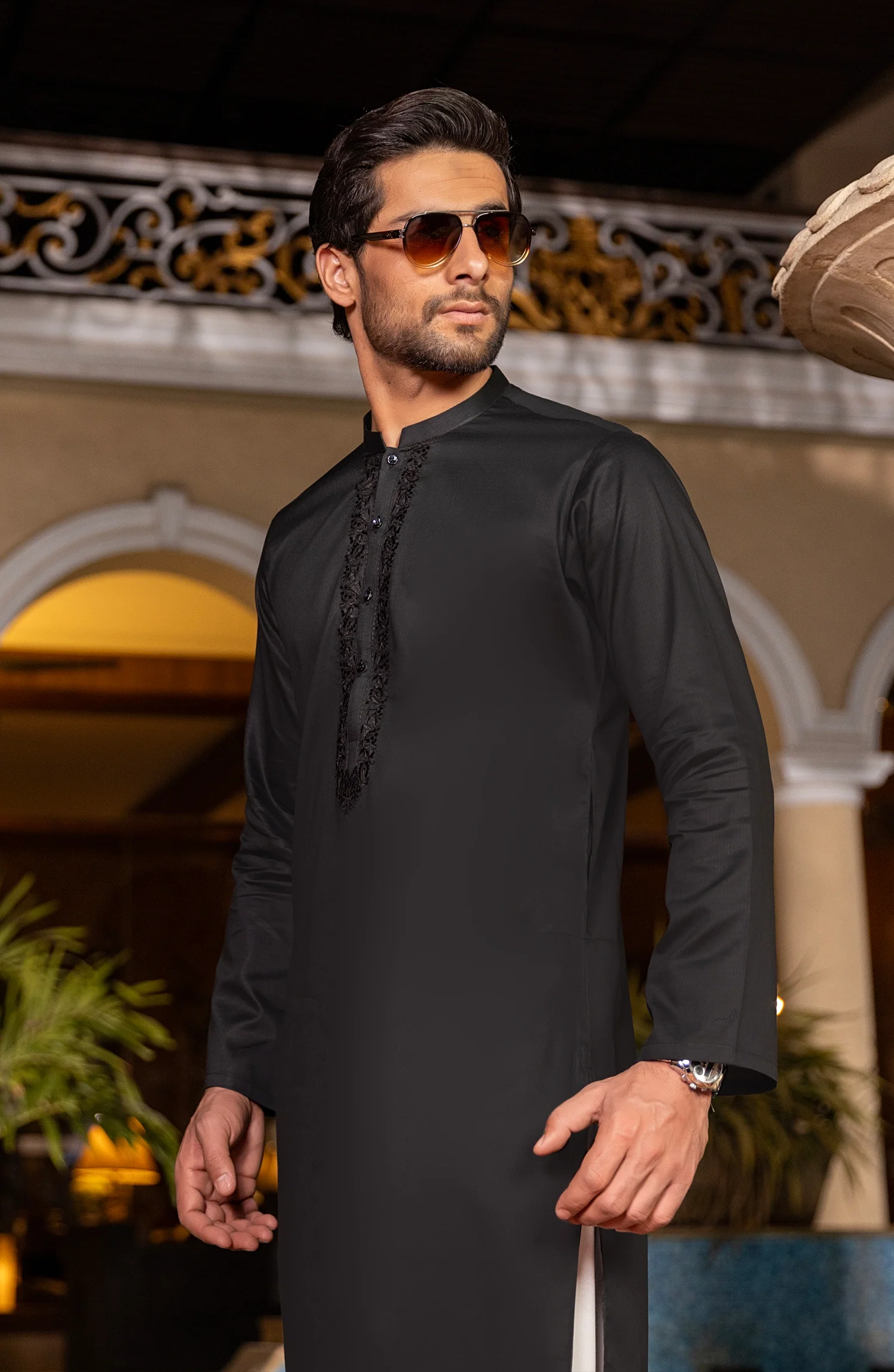 MEN KURTA BLACK - Image 3