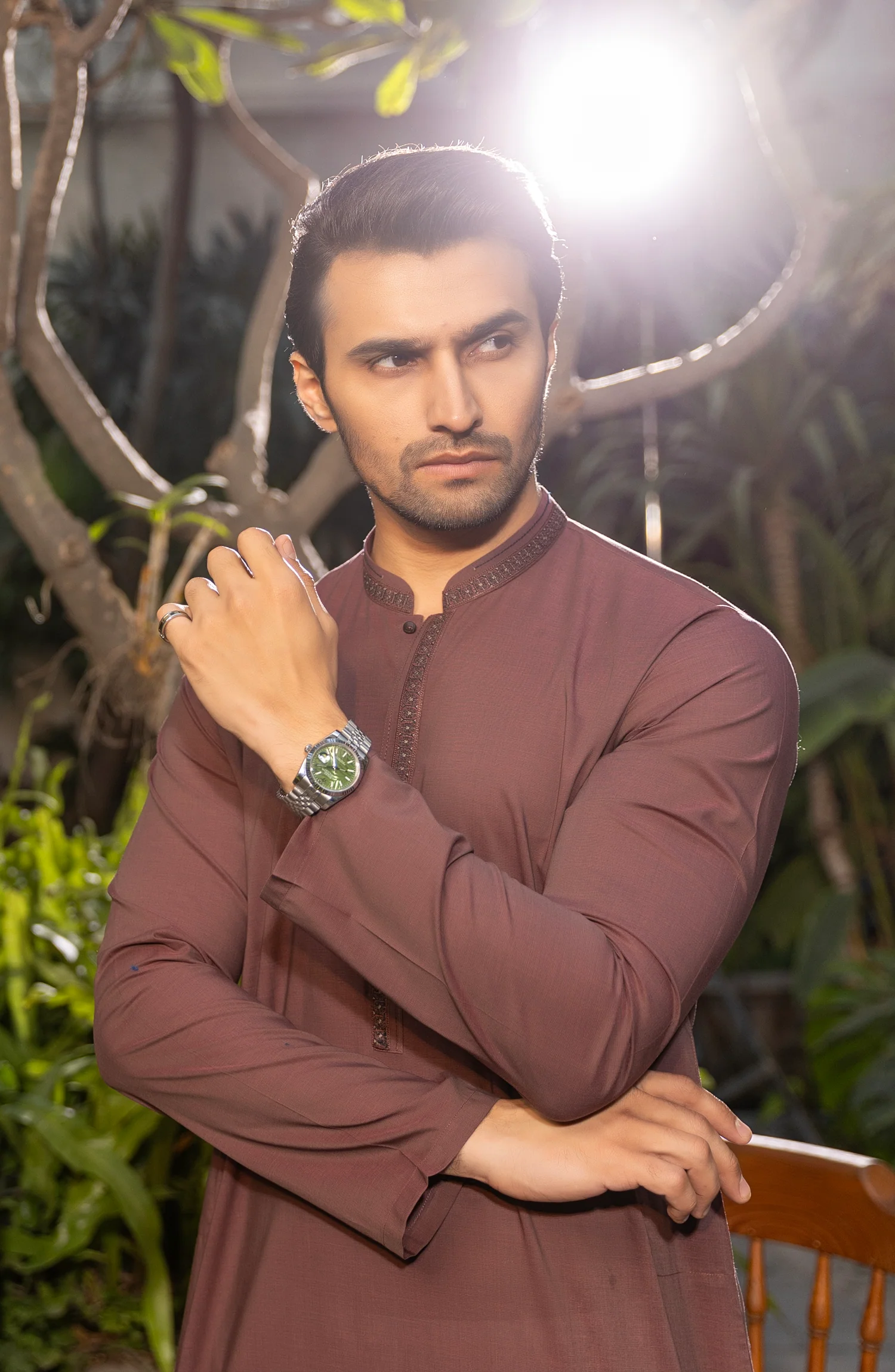 MEN KURTA BURGUNDY - Image 2