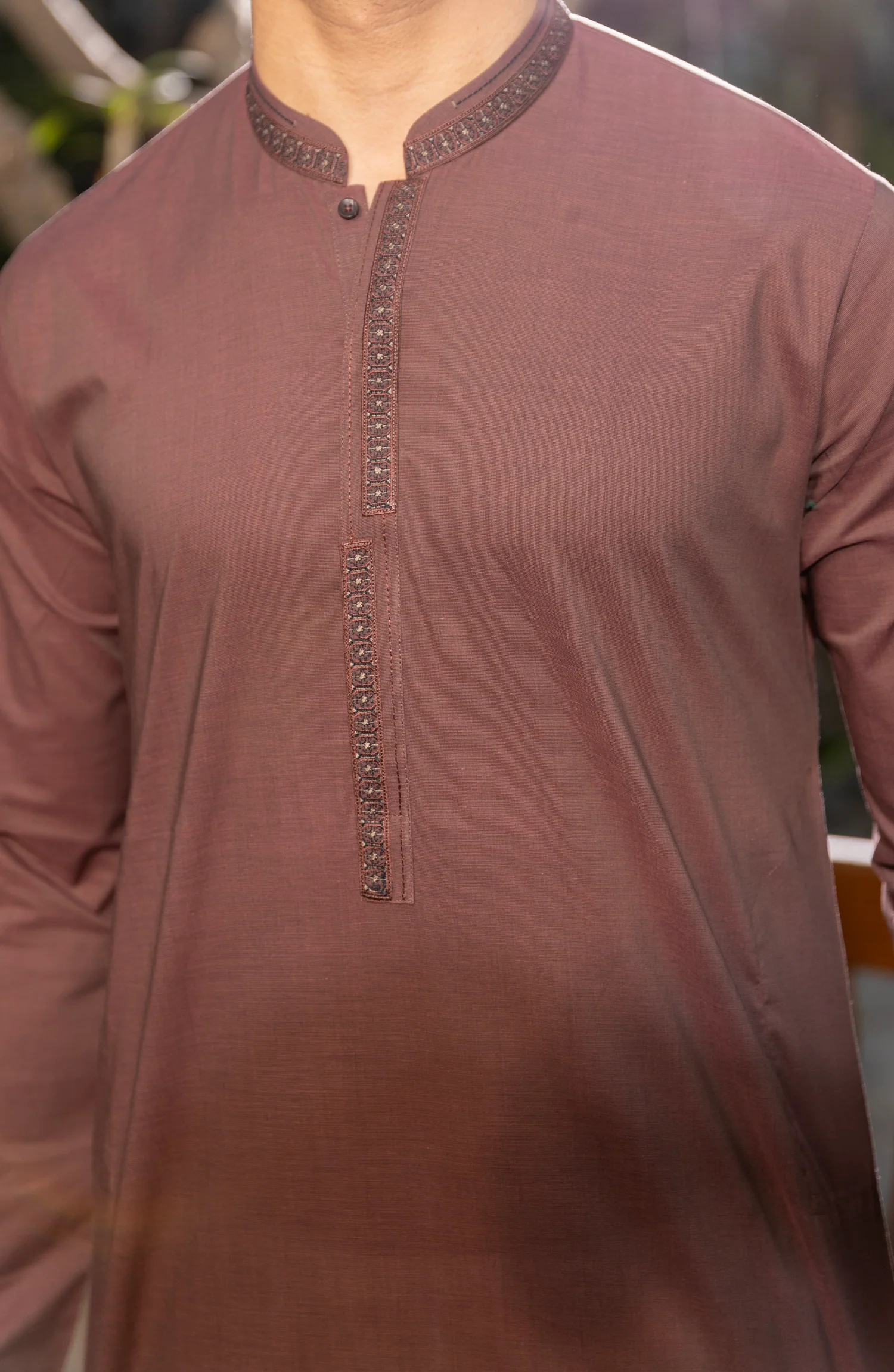 MEN KURTA BURGUNDY - Image 3