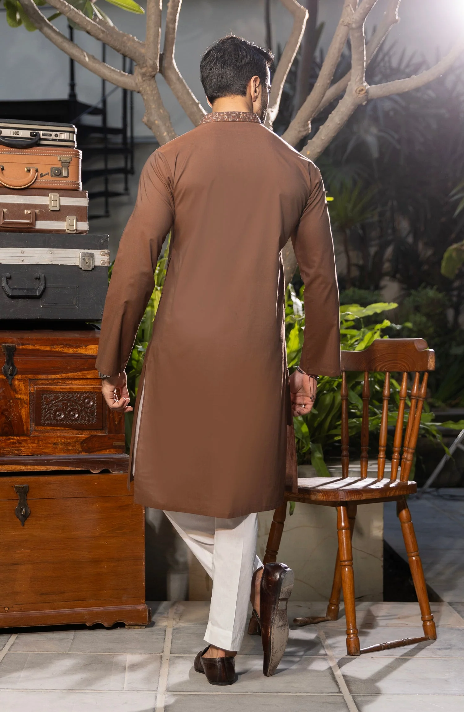 MEN KURTA NAVY RUST - Image 4
