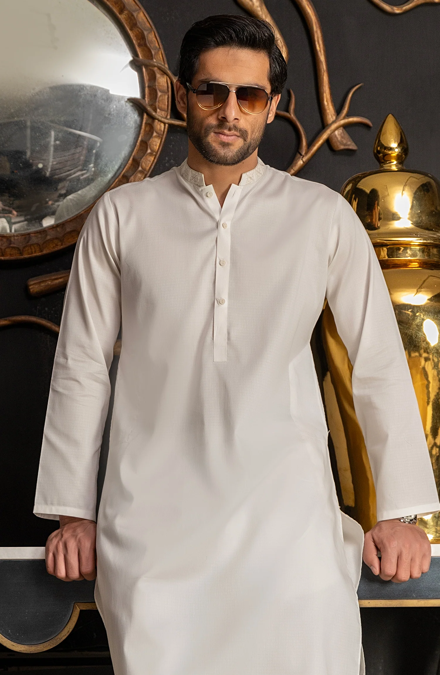 MEN KURTA OFF WHITE - Image 2