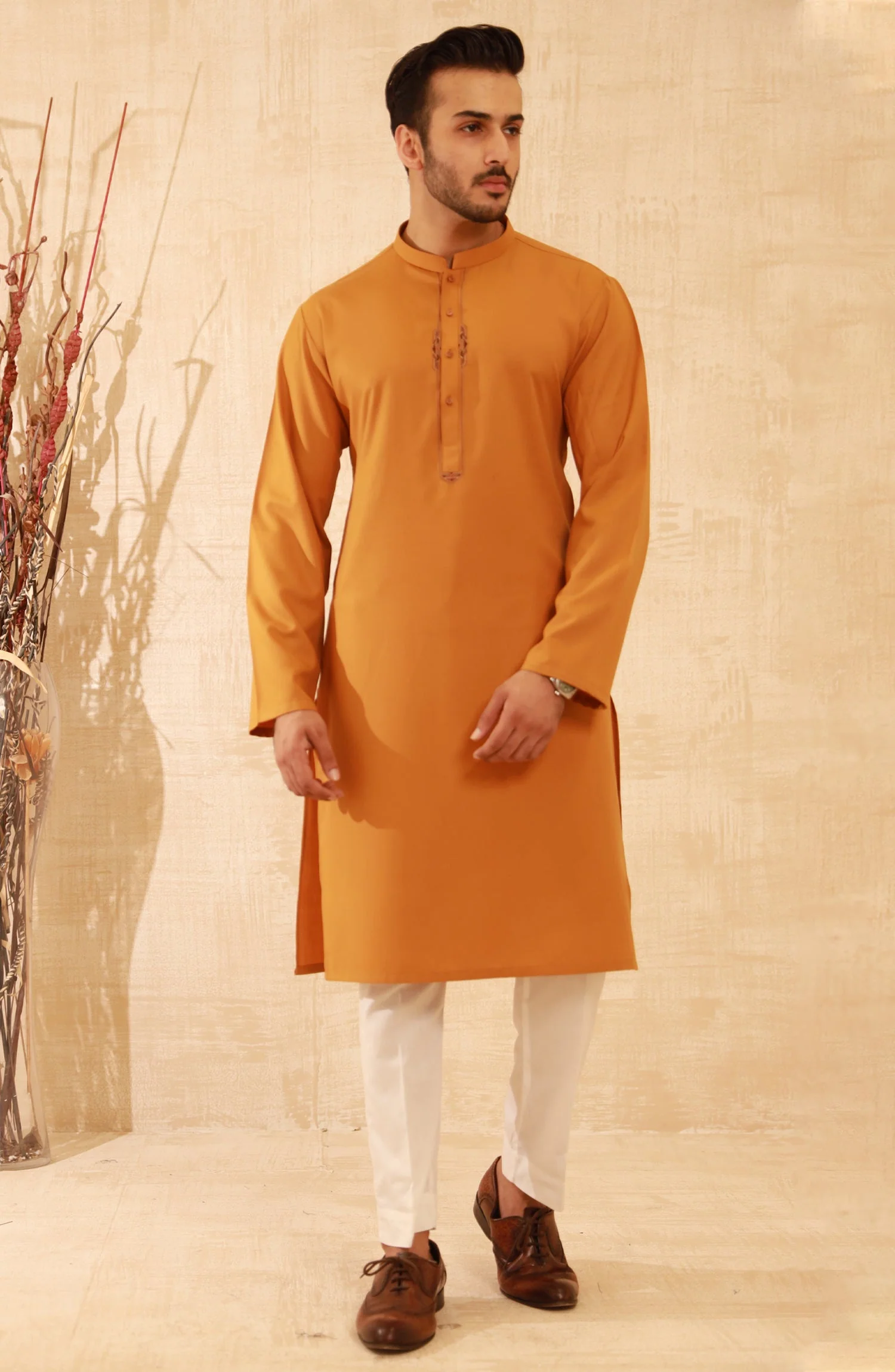 MEN KURTA ORANGE - Image 3