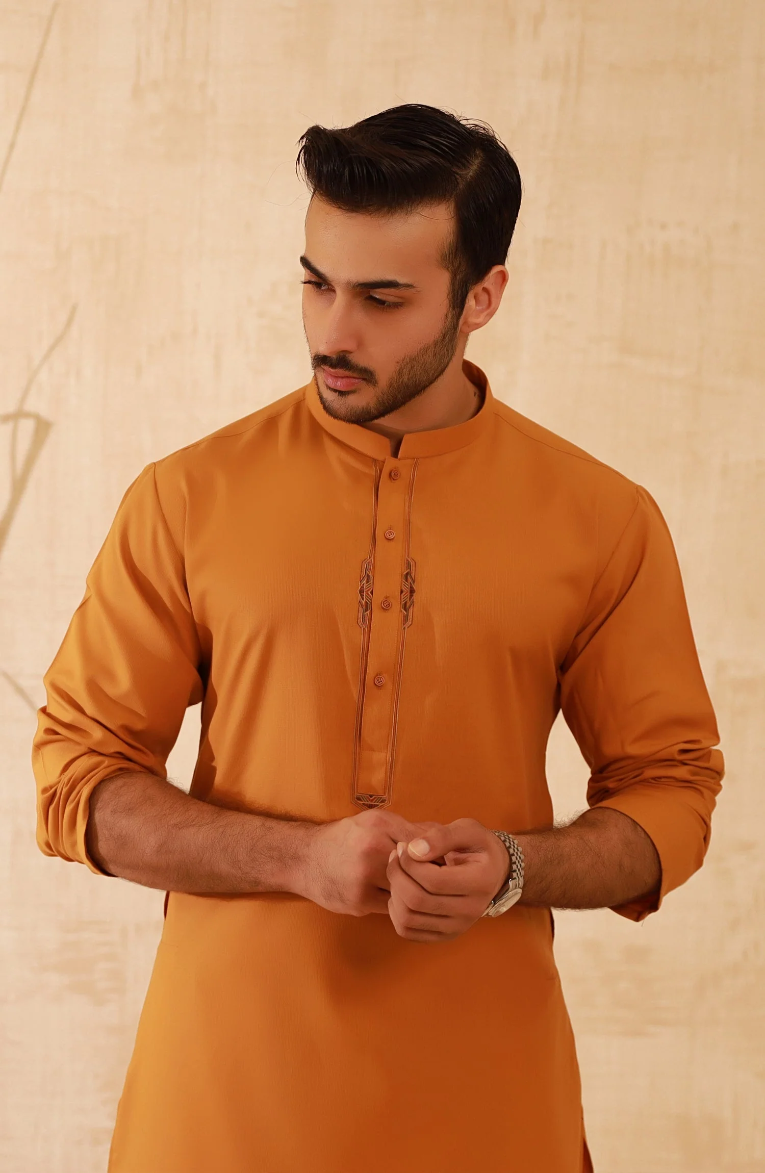 MEN KURTA ORANGE - Image 4