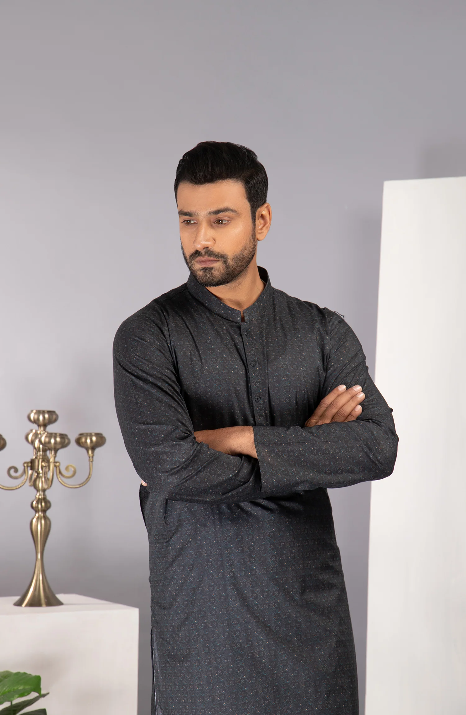 MEN KURTA PLAIN BLUE - Image 2