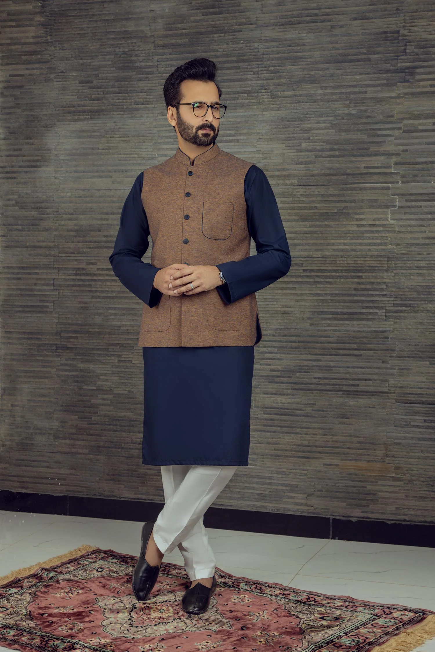 MEN SEMI FORMAL WAISTCOAT BROWN - Image 3