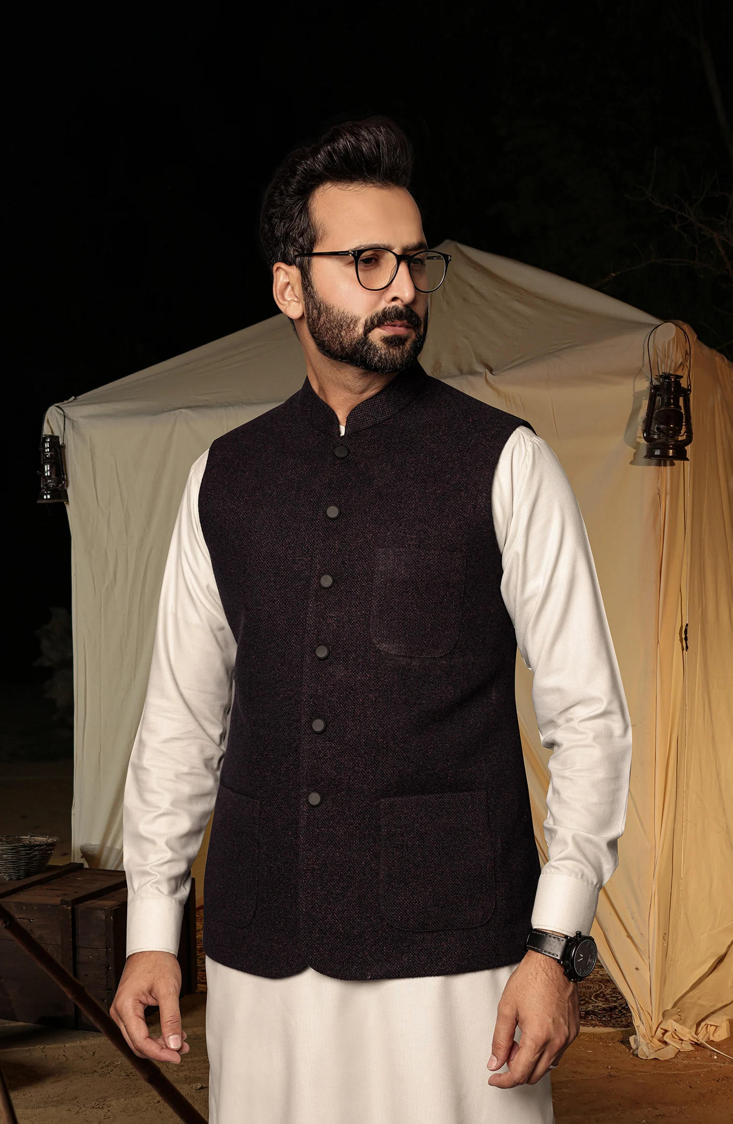 MEN SEMI FORMAL WAISTCOAT BURGUNDY - Image 2