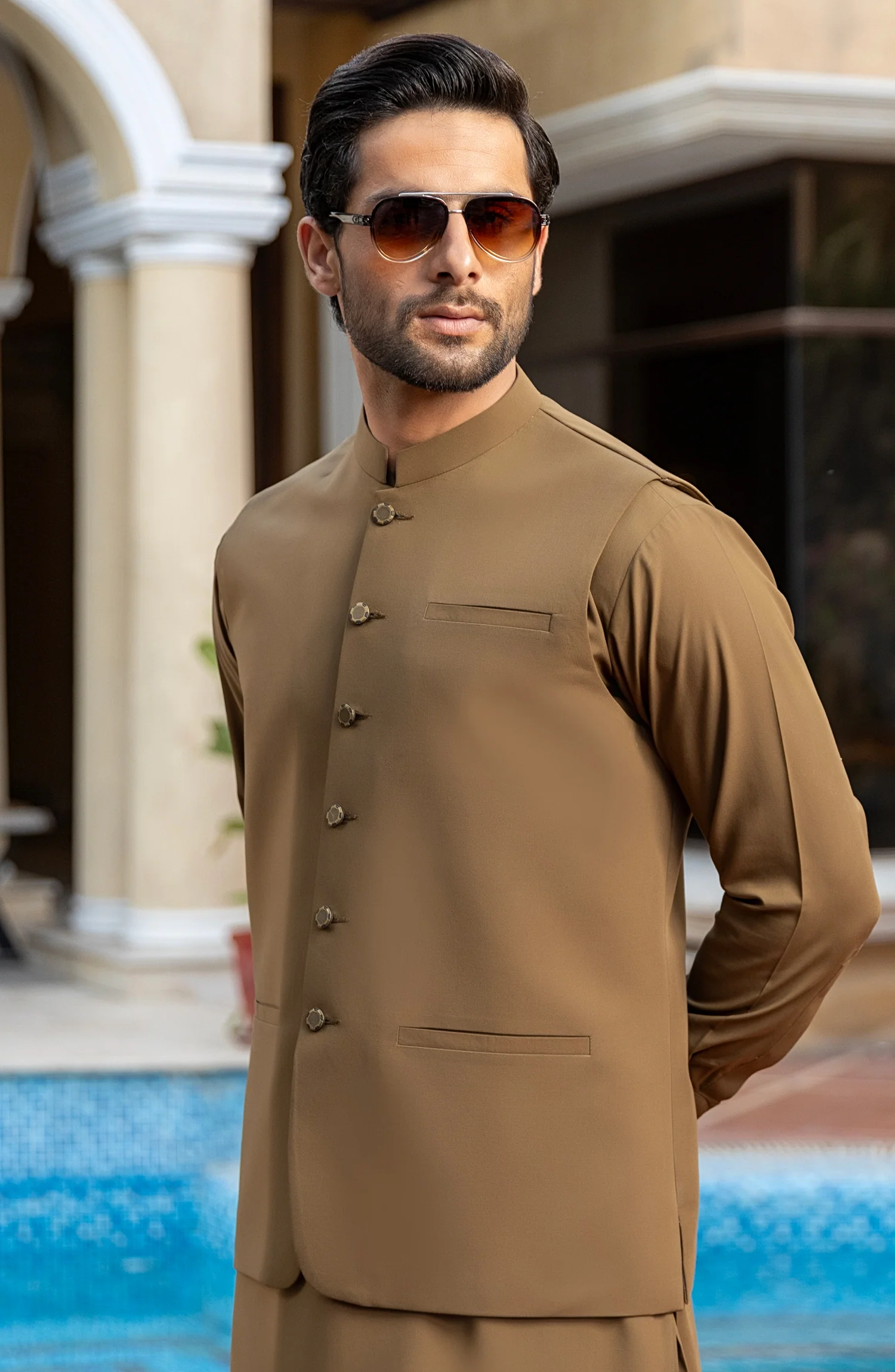 MEN WAISTCOAT FORMAL BROWN - Image 2