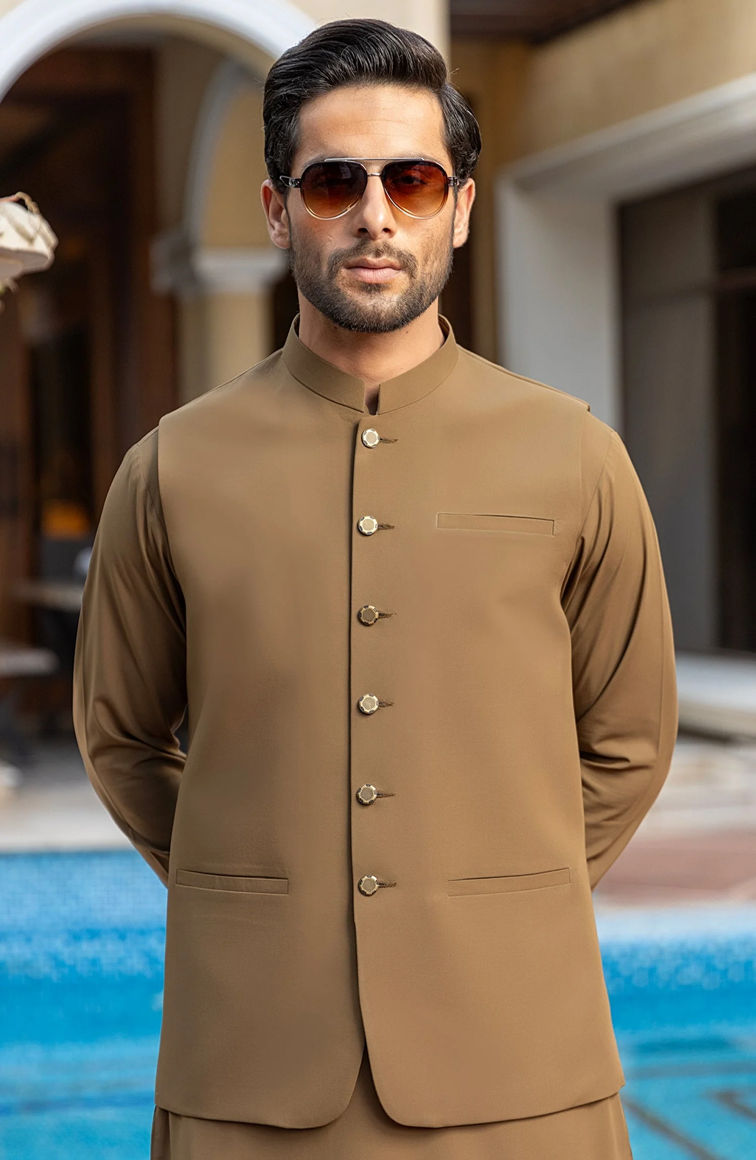 MEN WAISTCOAT FORMAL BROWN - Image 4