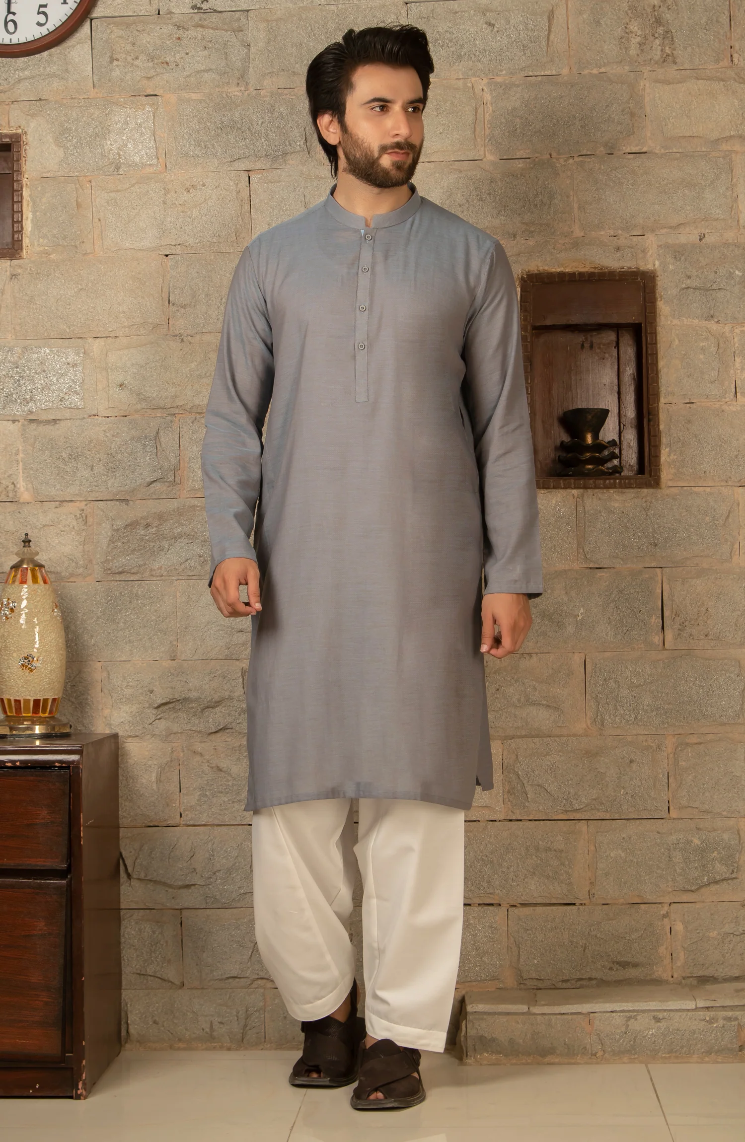 MEN KURTA PLAIN BLUE