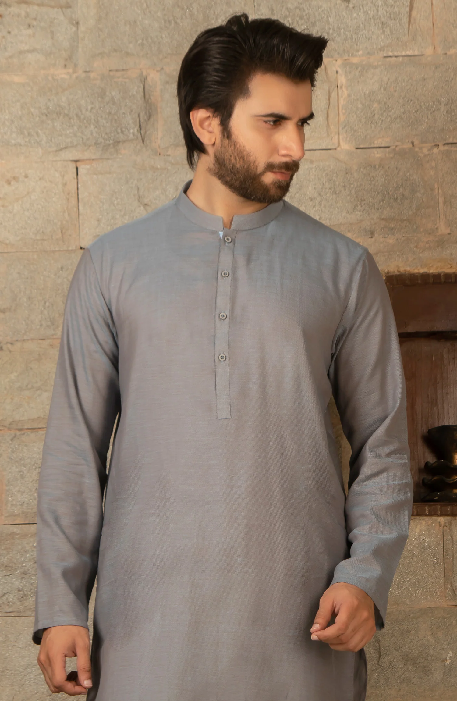 MEN KURTA PLAIN BLUE - Image 2