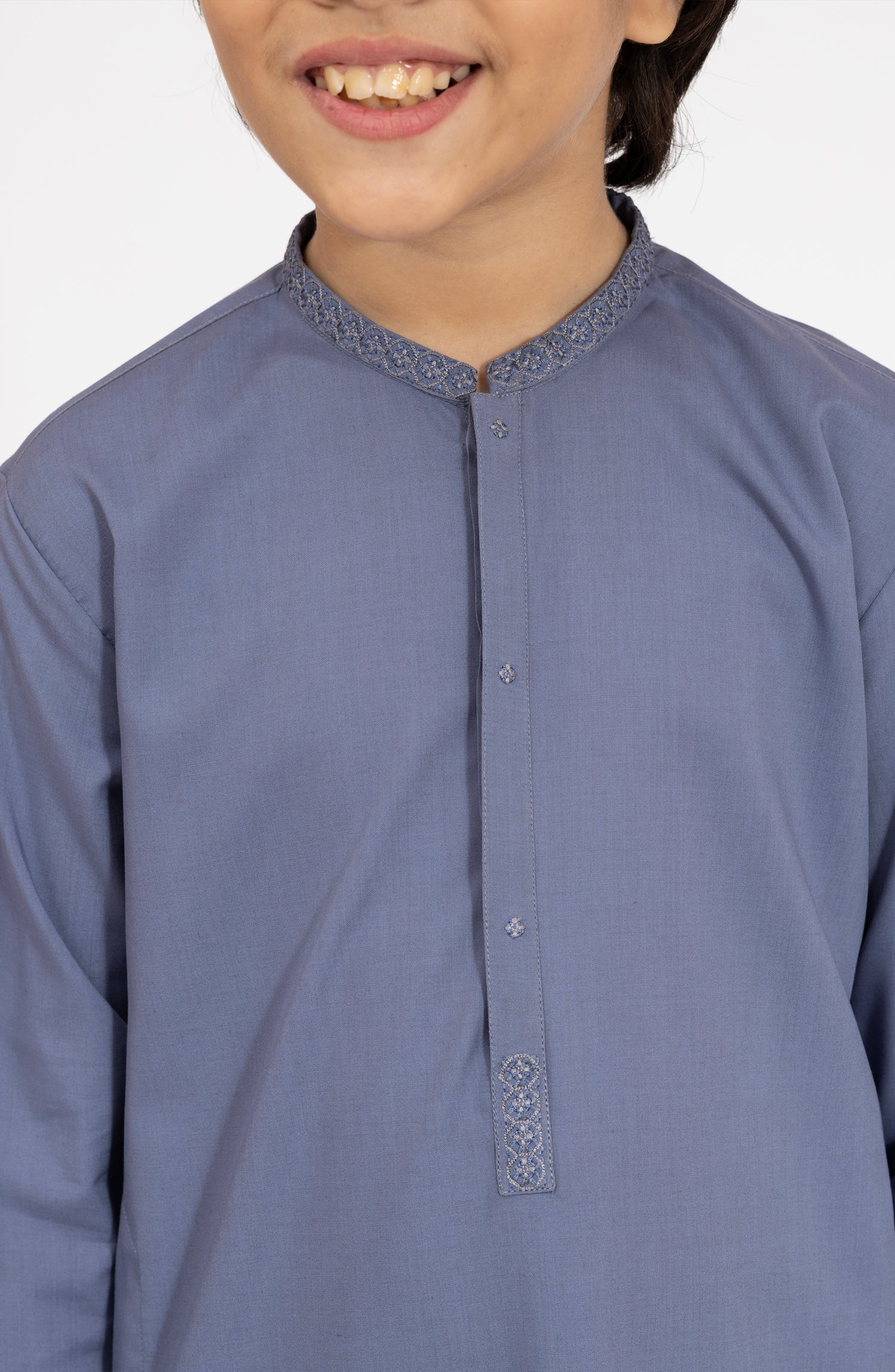 MUTED-PURPLE BLENDED EMBROIDERED KAMEEZ SHALWAR - Image 2