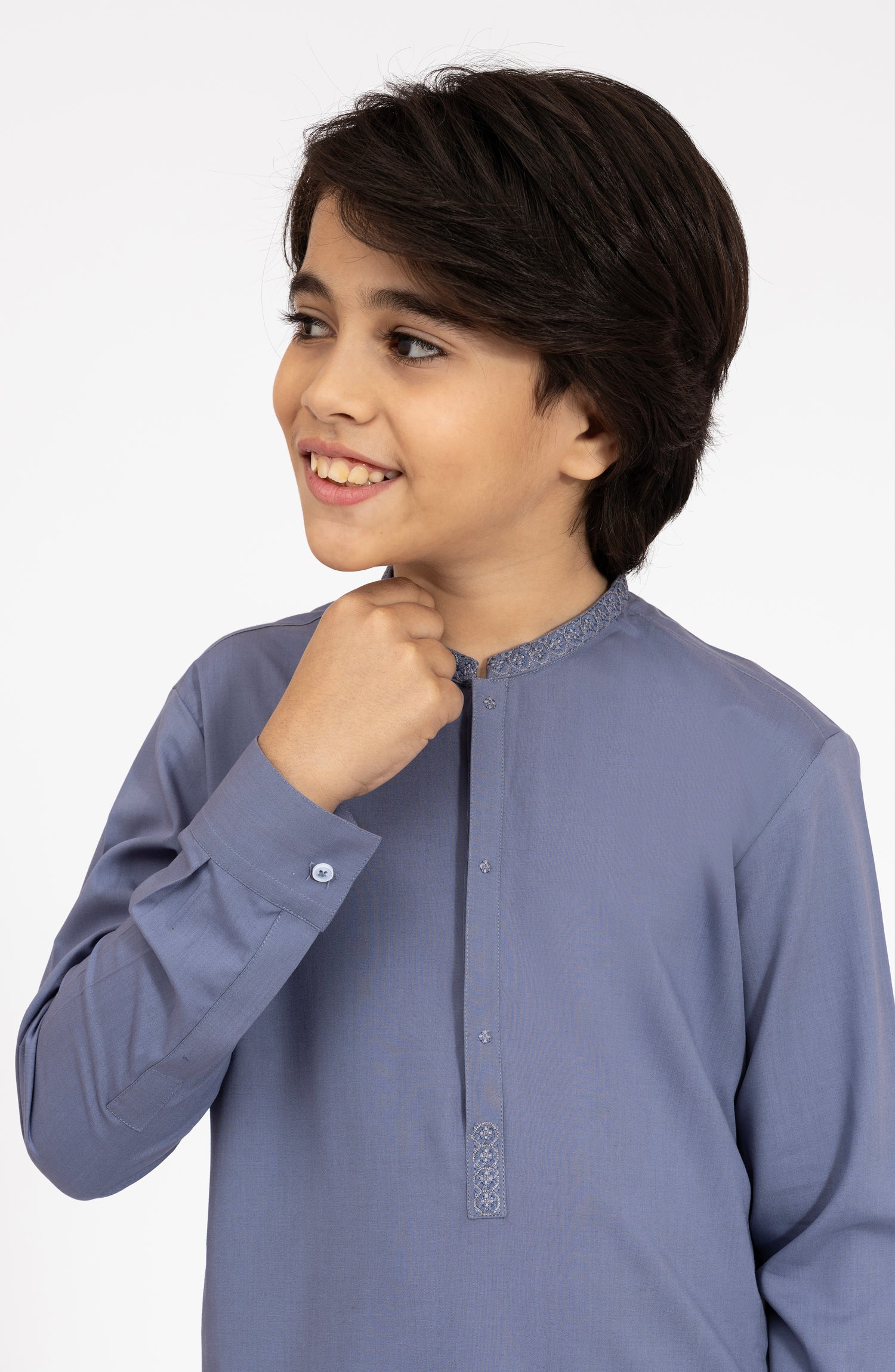 MUTED-PURPLE BLENDED EMBROIDERED KAMEEZ SHALWAR - Image 3